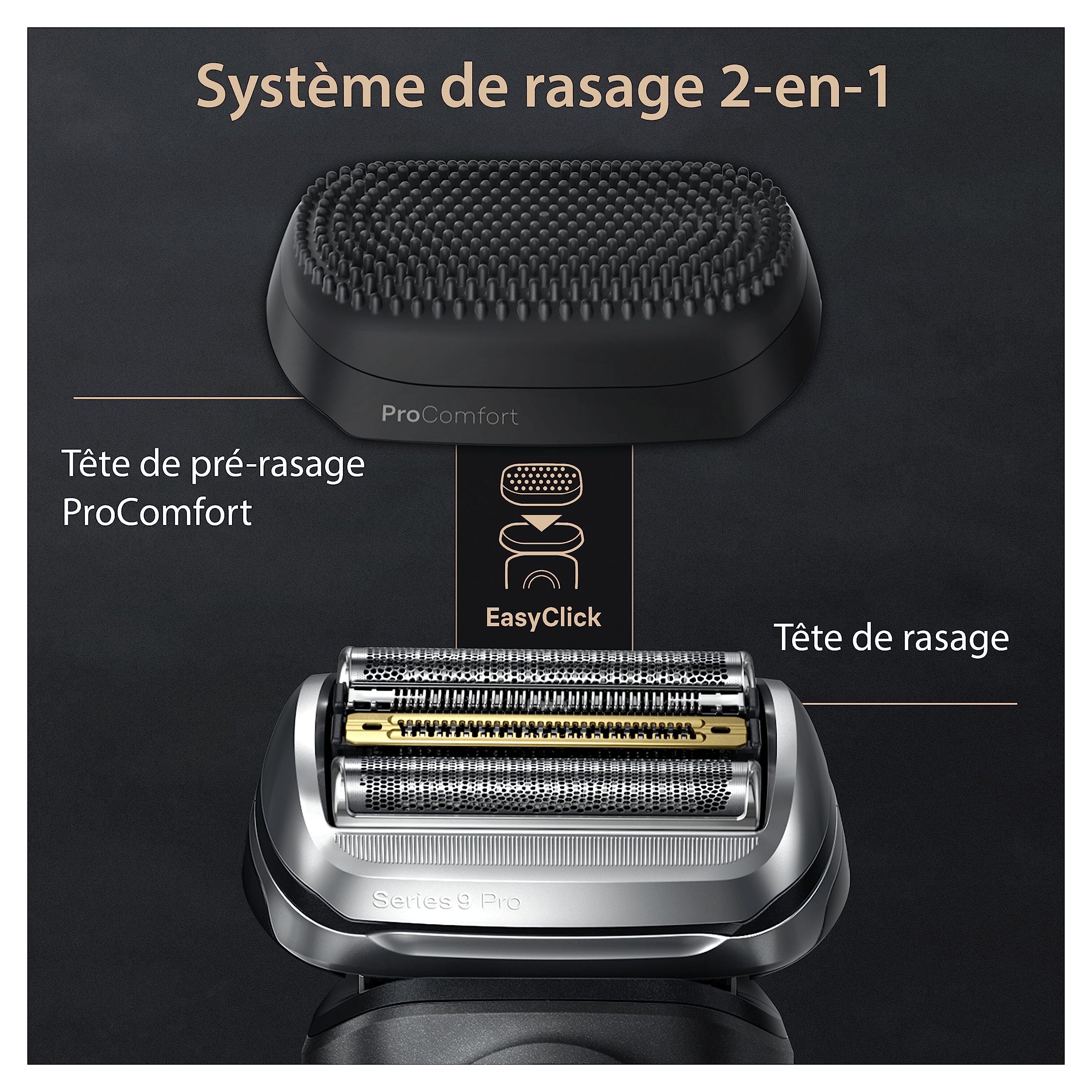 Braun Series 9 PRO+ 9590cc, Rasoir Électrique Pour Homme, Système 2-En-1 Avec Tête De Massage ProComfort Pour Pré-Rasage, Station SmartCare, Étanche, 60 Min D'autonomie, Fabriqué En Allemagne, Noir