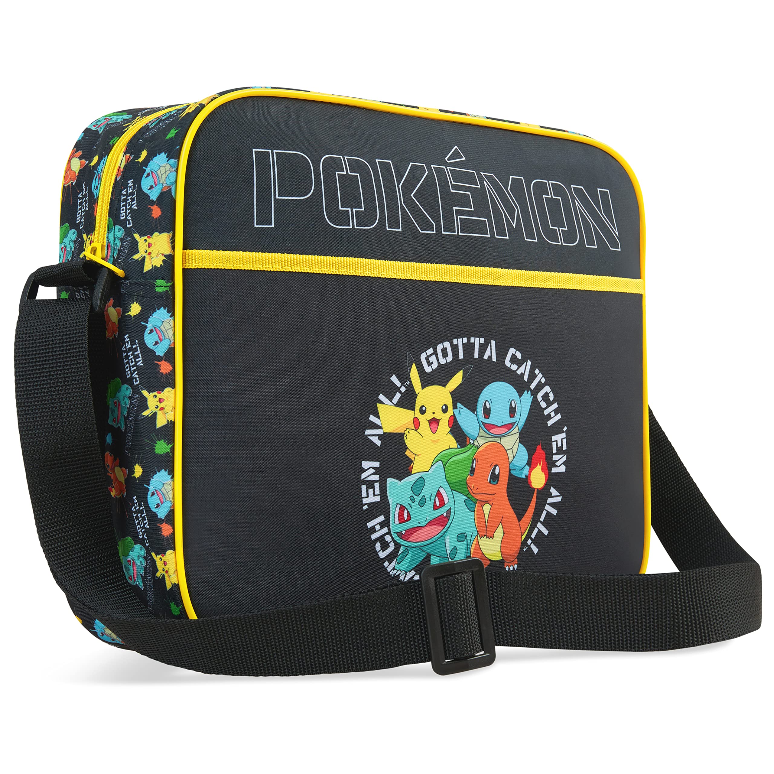 Pokémon Sacoche Enfant Garcon, Sac Bandoulière Enfant, (Noir, Taille Unique)