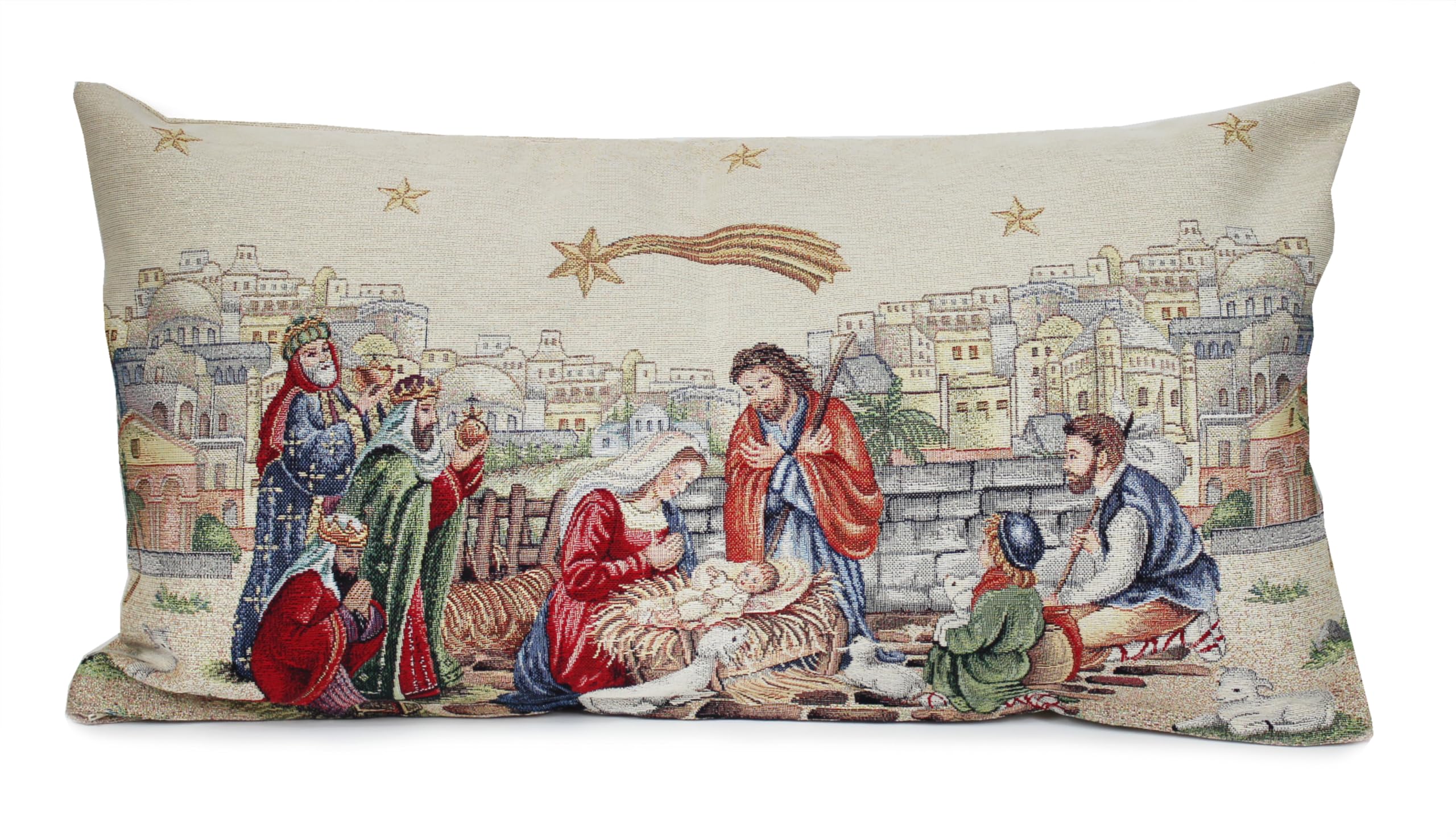 Peggy Wilkins Jerusalem Tapestry Style Christmas Cushion - 40cm x 70cm