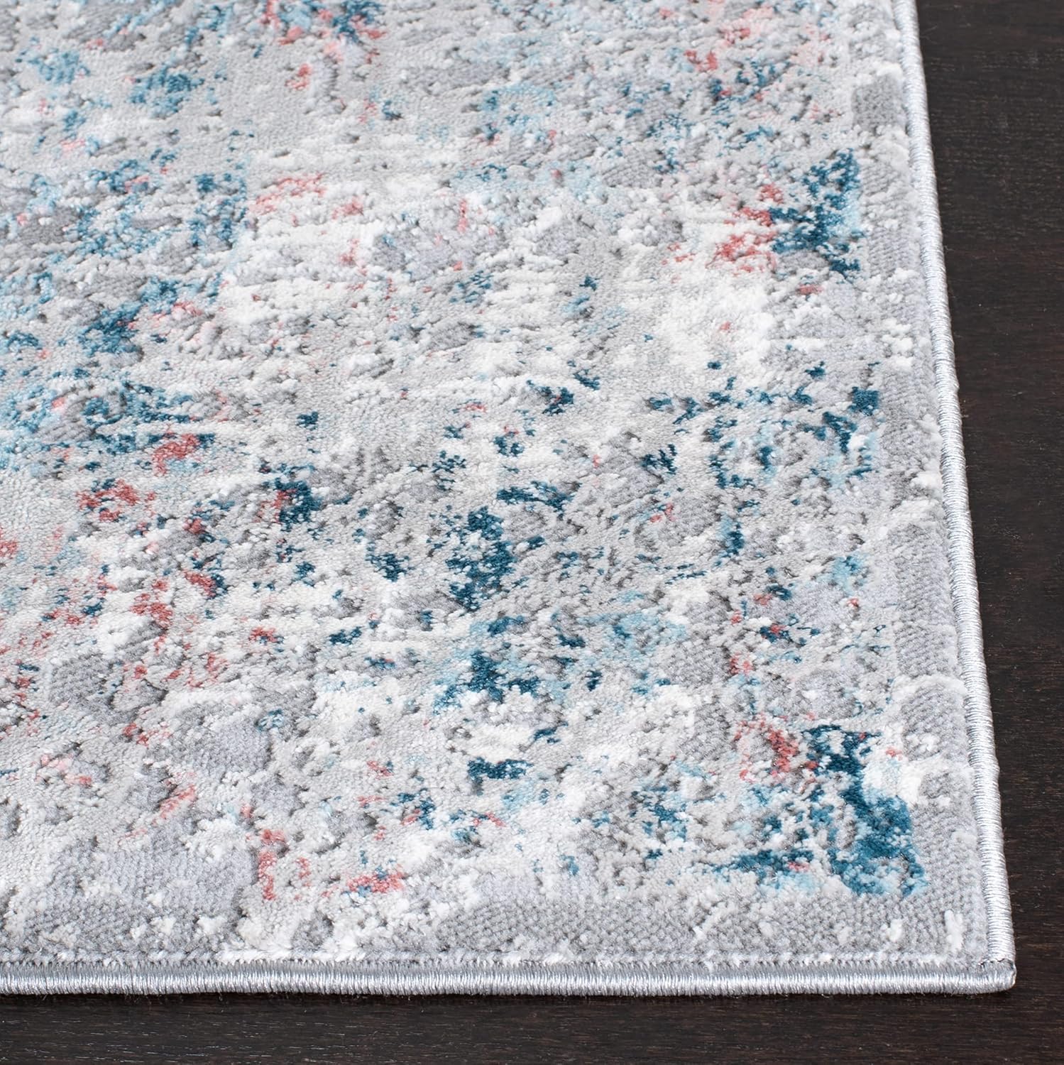 SAFAVIEH Meadow Collection Accent Rug - 3' x 5', Light Grey & Blue, Modern Abstract Design, Non-Shedding & Easy Care, Ideal for High Traffic Areas in Entryway, Living Room, Bedroom (MDW583G)