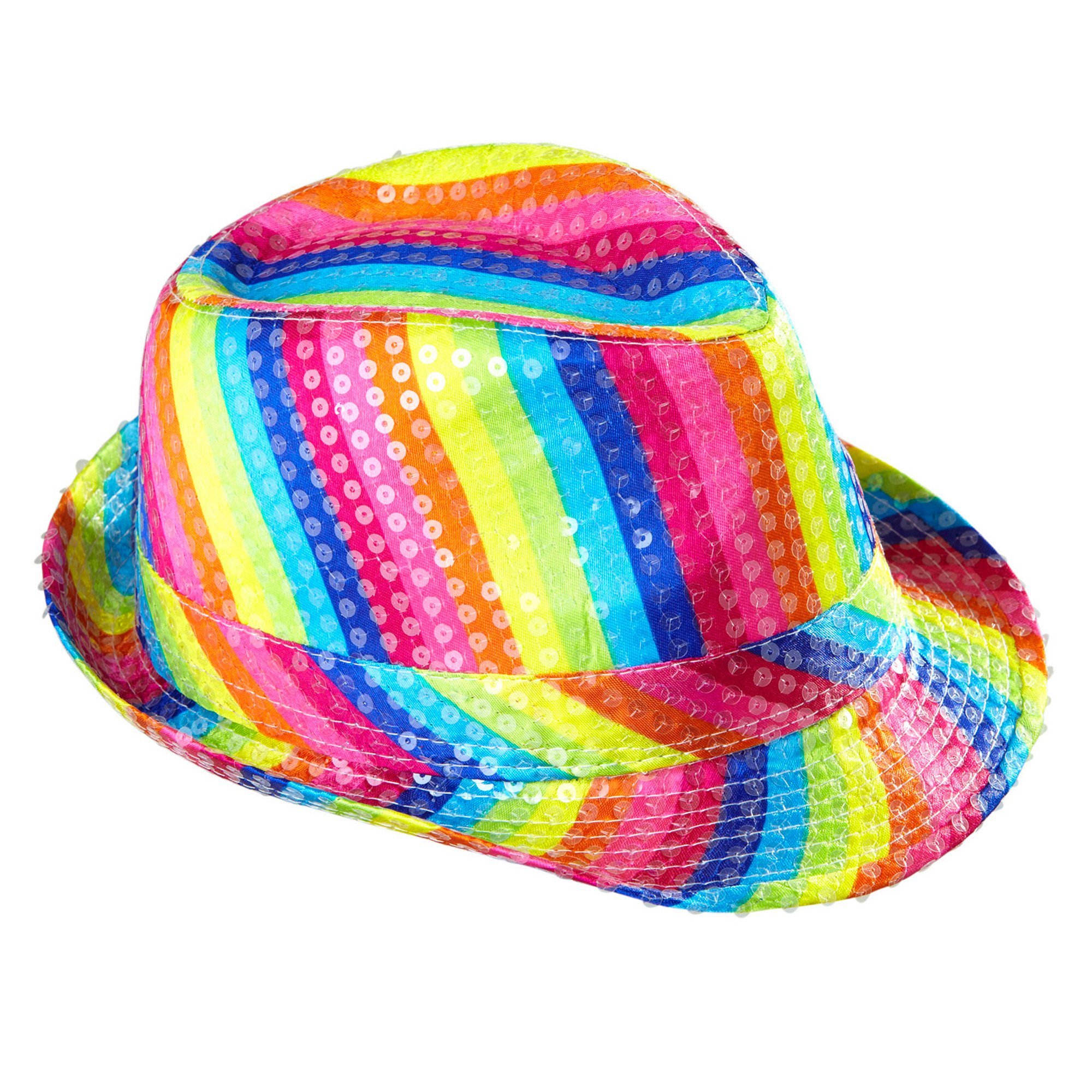 Widmann 0081U ? Sequin Fedora Hat In Colours of Rainbow, One Size