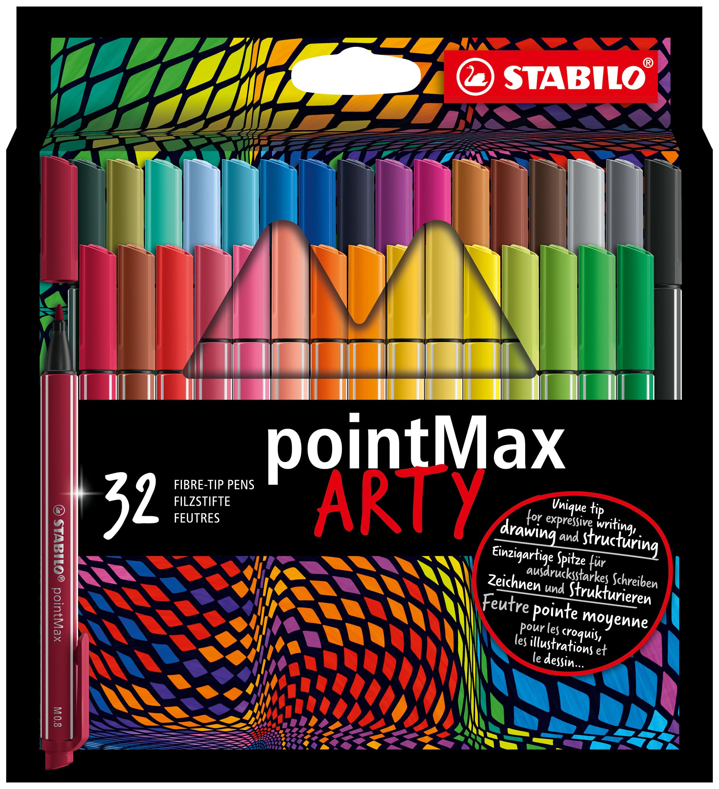 STABILO Filzschreiber pointMax ARTY – 32er Pack (32 Farben)
