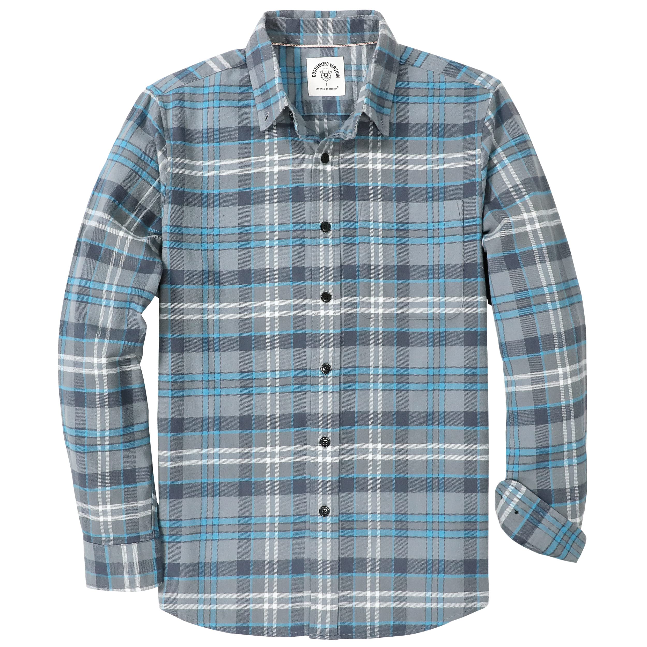 Dubinik Camisa Franela Hombre Camisas Manga Larga Hombre Camisas con Botón a Presión Camisas Casual Western Vaquero Vintage