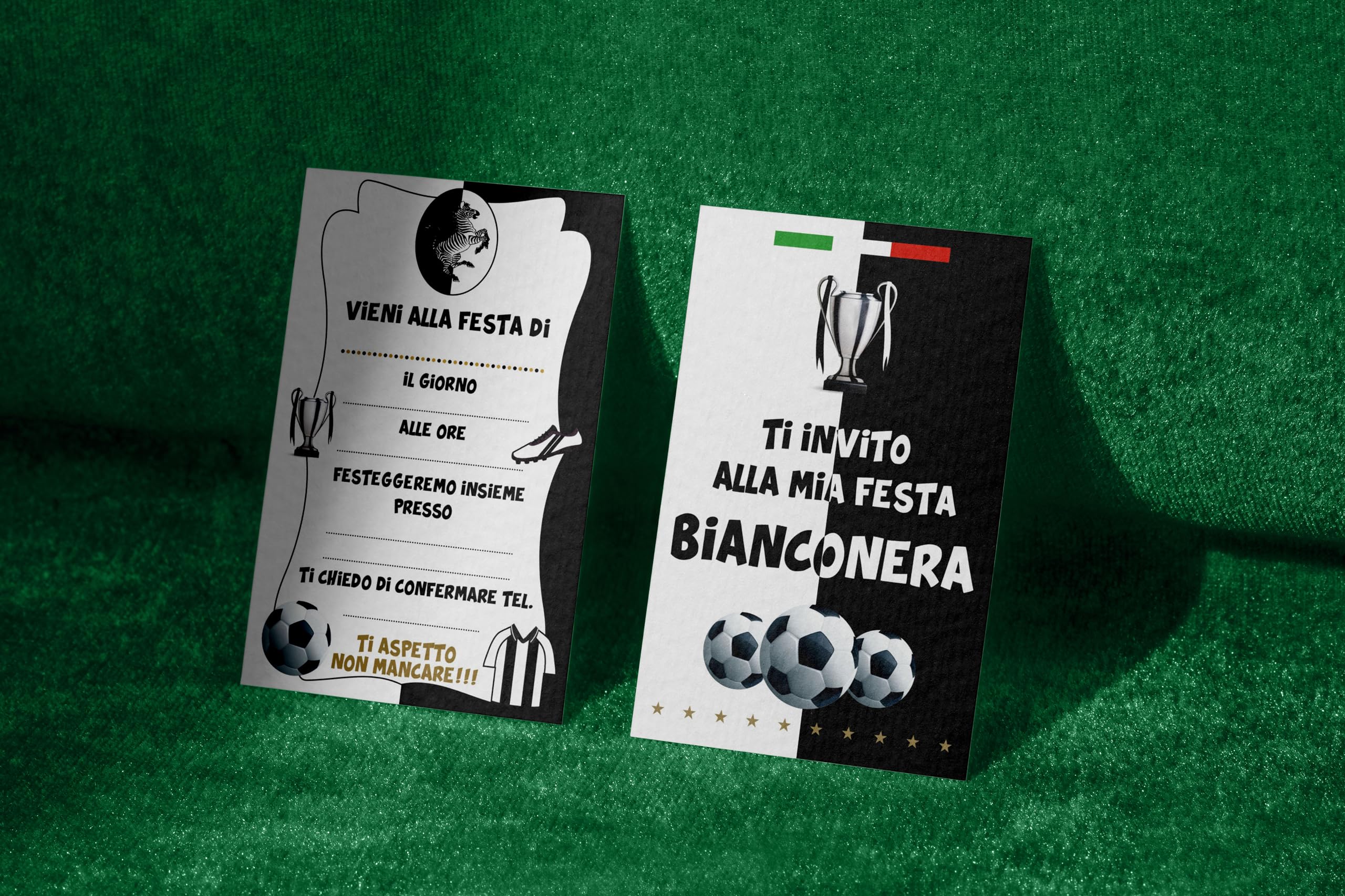 YSTEP Inviti per festa di compleanno a tema calcio, 20 biglietti d