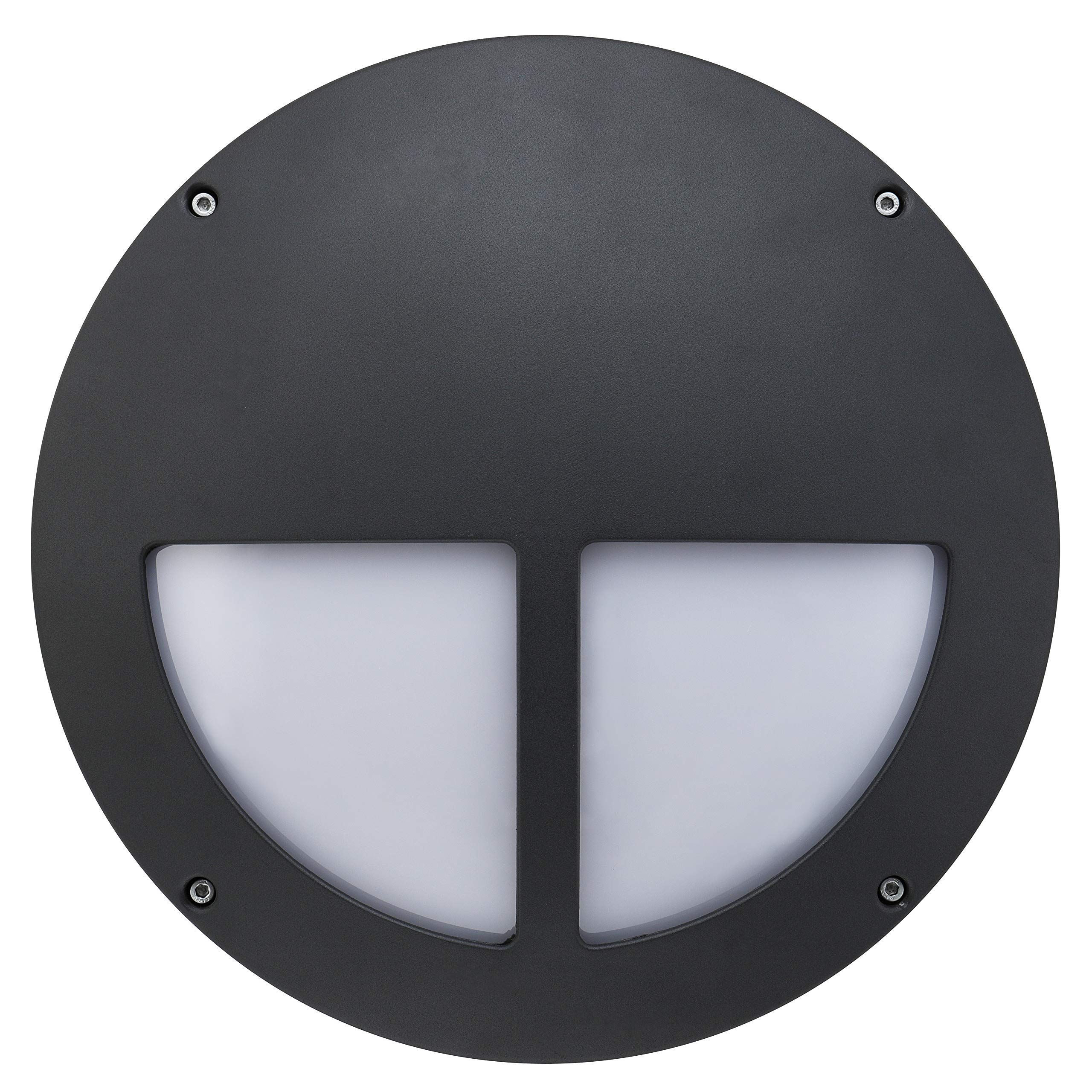 Luceco Metal Split Eyelid Pattern Cover for Atlas Exterior Bulkheads, Granite Grey
