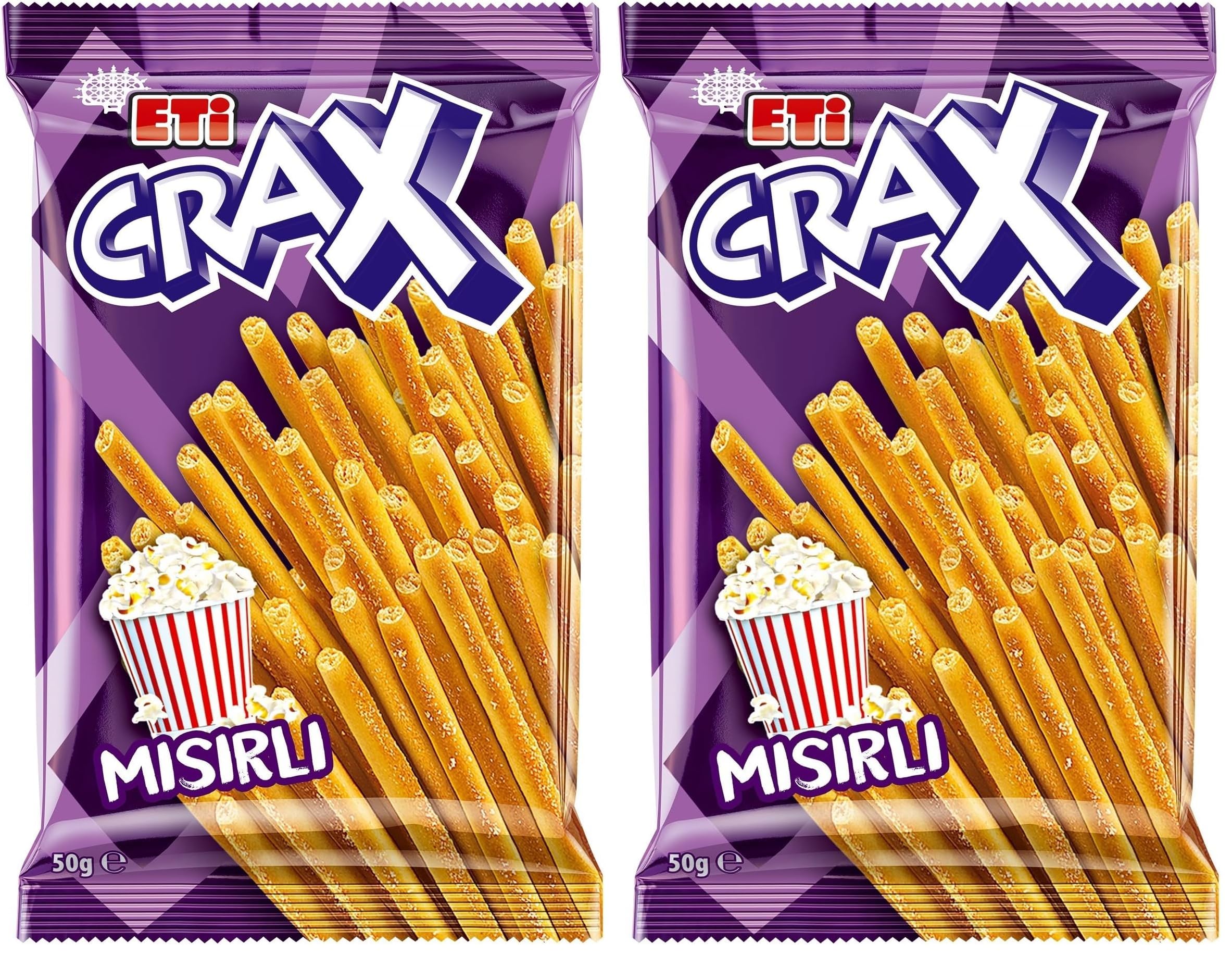 Eti Crax Patlamış Mısırlı Çubuk Kraker 50 gr (2 paketi)