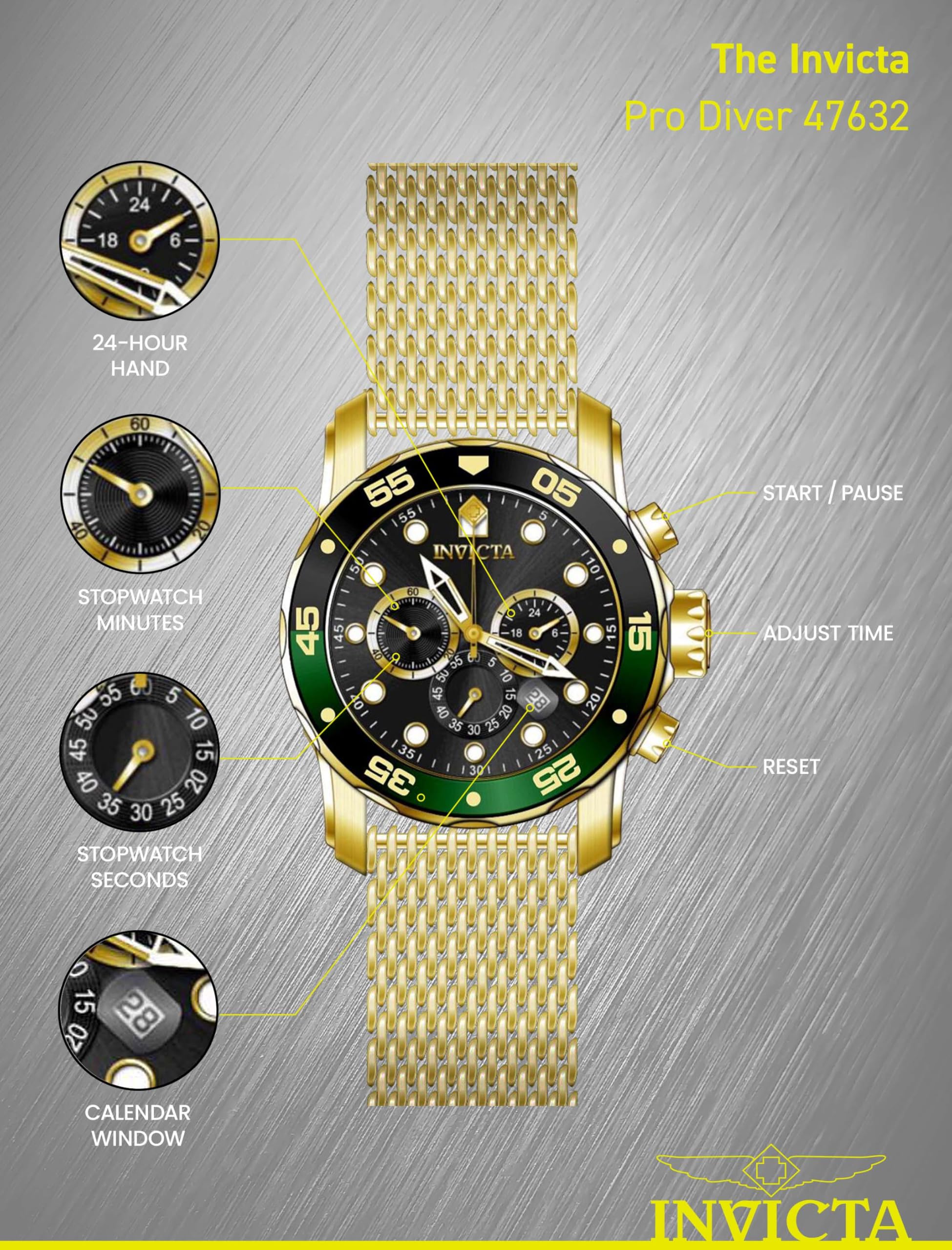 Invicta Pro Diver Men's Stainless Steel Quartz Movement Watch - 48 mm