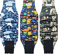 Vista 13 de Langsprit Bandas para el vientre masculino para perros (paquete de 3) – Envolturas de alta absorción para perros machos lavables – Pañales oso polar