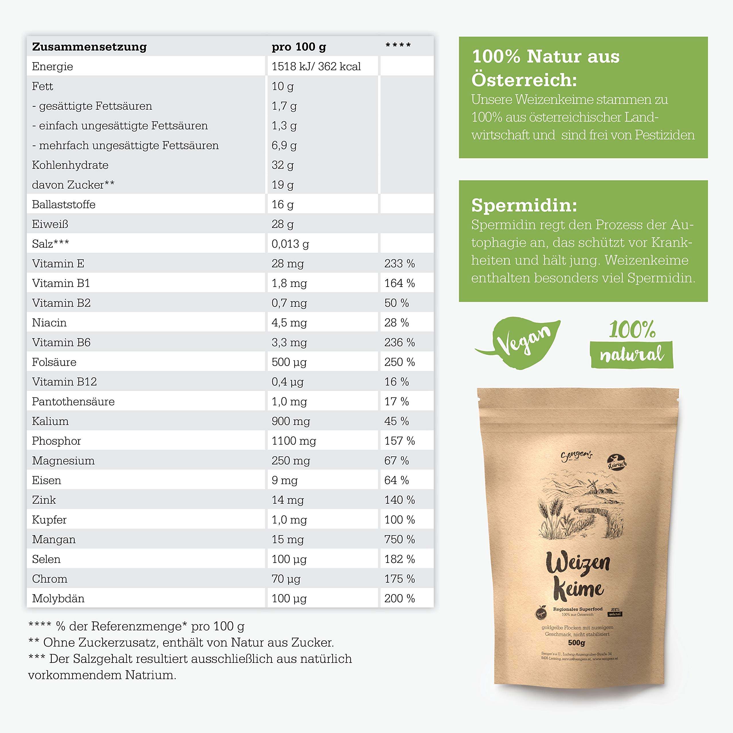 Senger's 5 kg Weizenkeime frisch, roh, vegan, proteinreich Natur aus Österreich Superfood (5 KG)