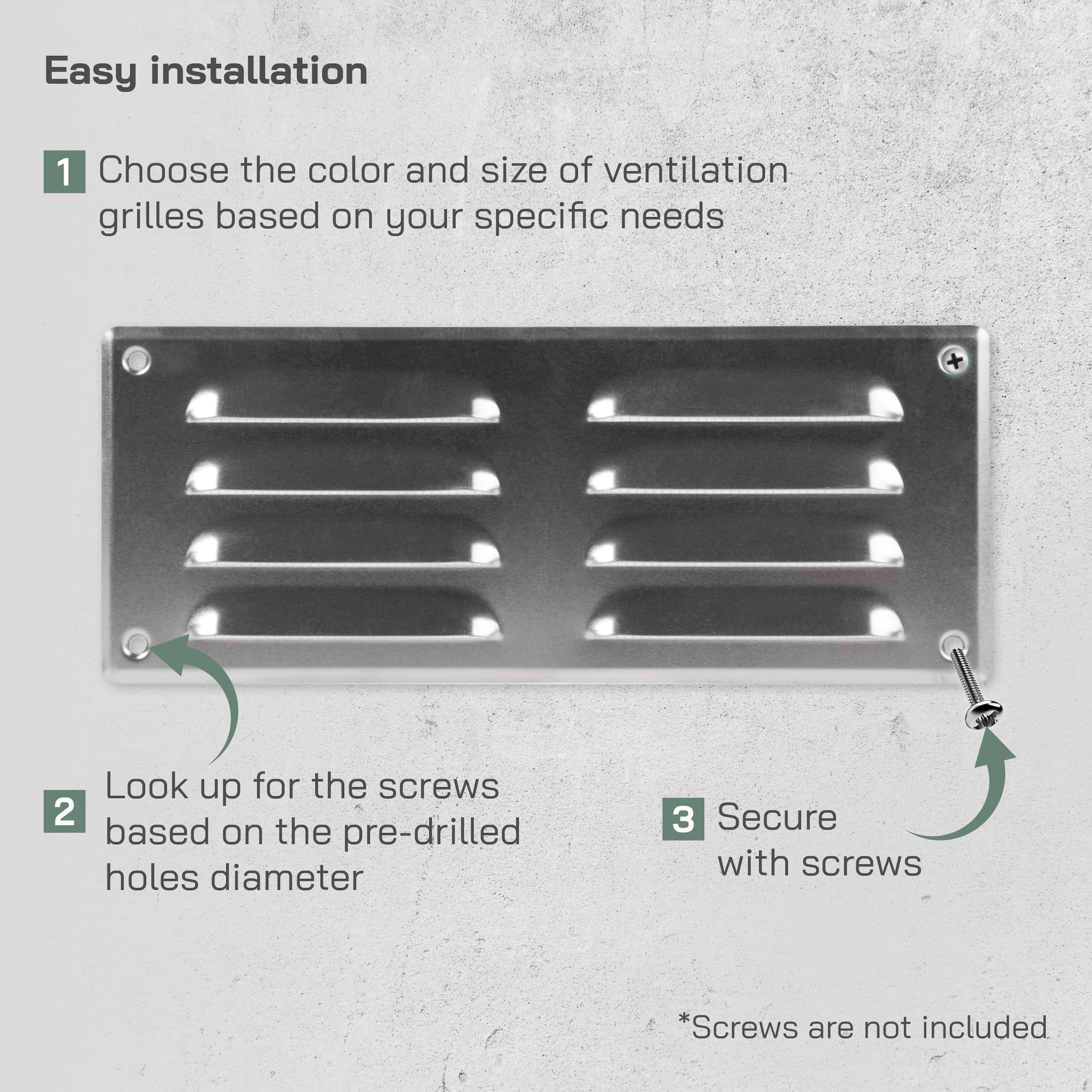 Griglia Di Aerazione Con Filtro 255x255 Mm Ad Incasso IP54 RAL 7035 - Foto 6