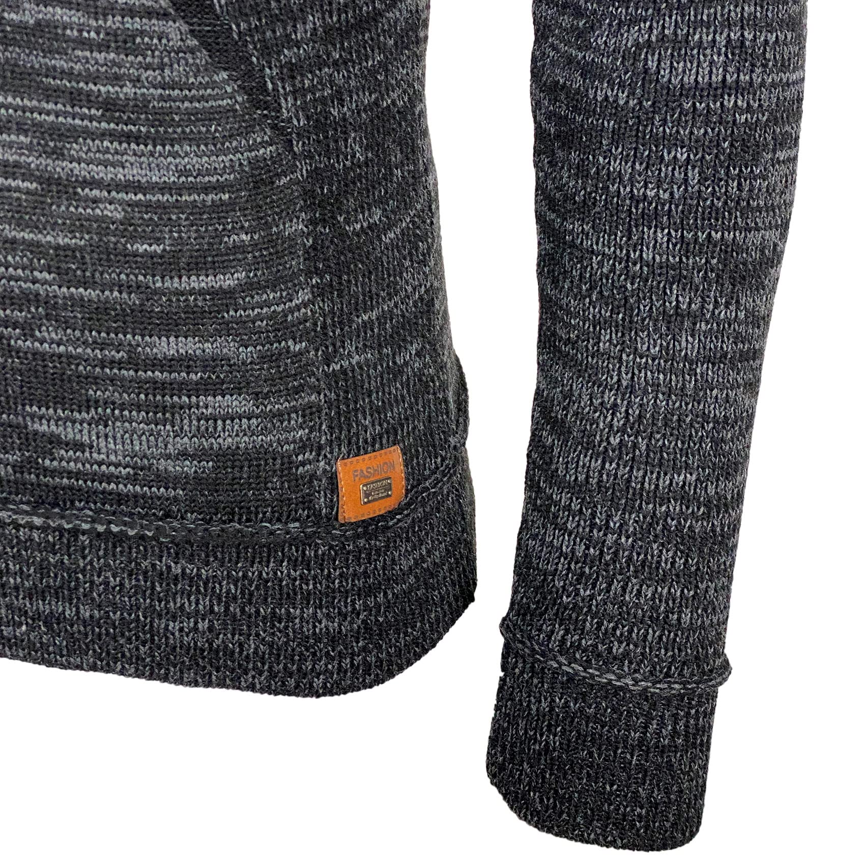 Subliminal Mode Maglione da uomo a maglia con cappuccio a maglia grassa pullover con chiusura a zip BX277
