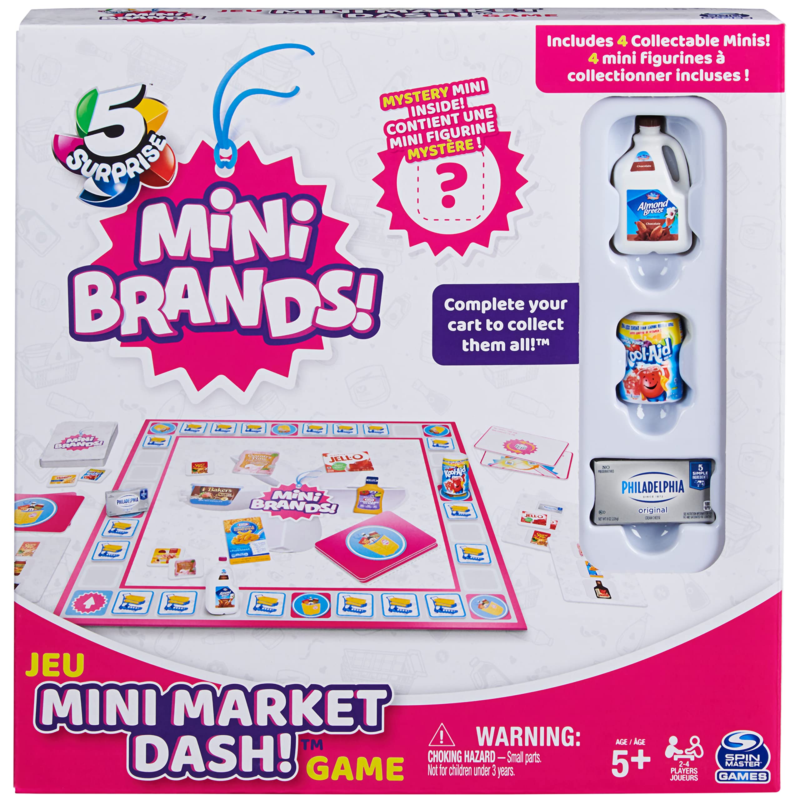 Spin Master Games Mini Brands Mini Market Dash Food Game, for Families and Kids Ages 5 and up
