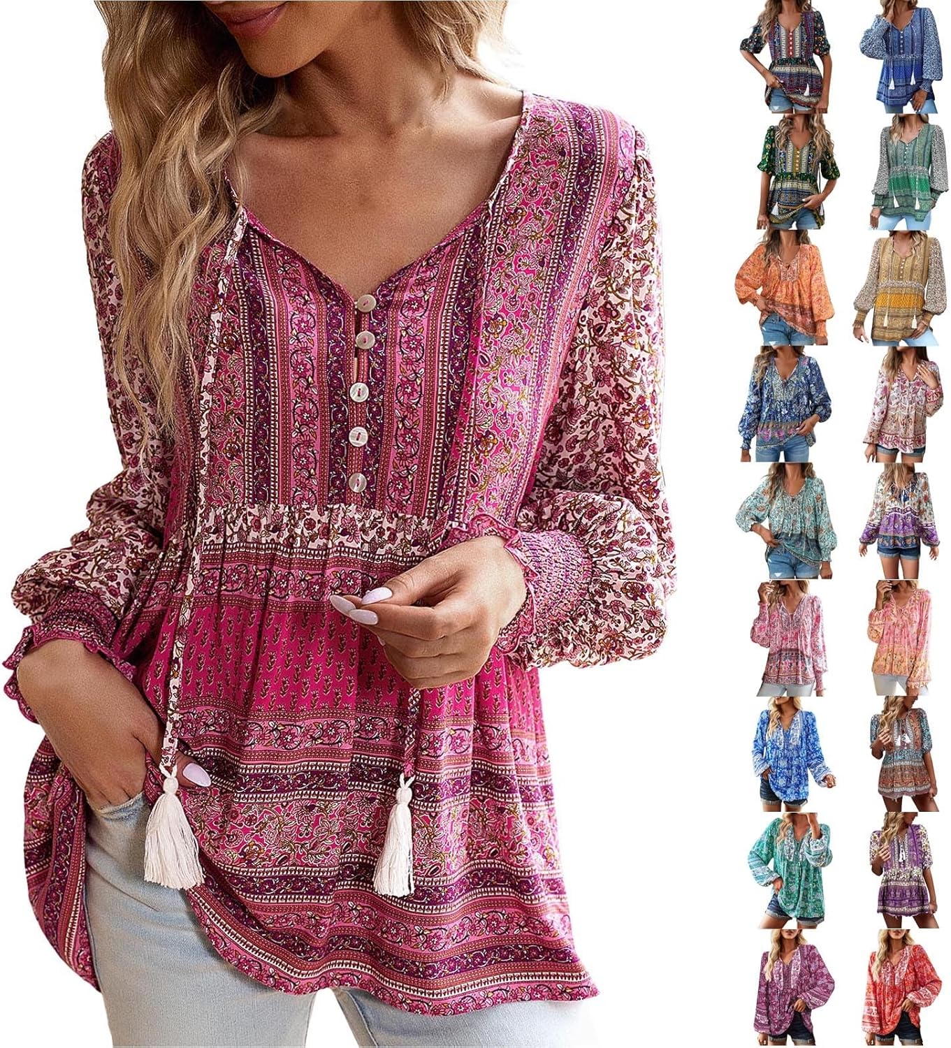 Crew Neck Blouses For Women 2023 Spring Women Long Sleeve Cotton