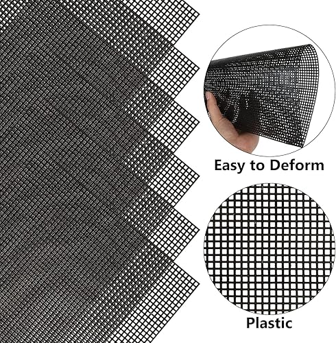 Miniatura 4 de 12 hojas de lona de malla de plástico, hojas de malla de plástico de 20 x 13 pulgadas para manualidades, lona de plástico negro y herramientas de