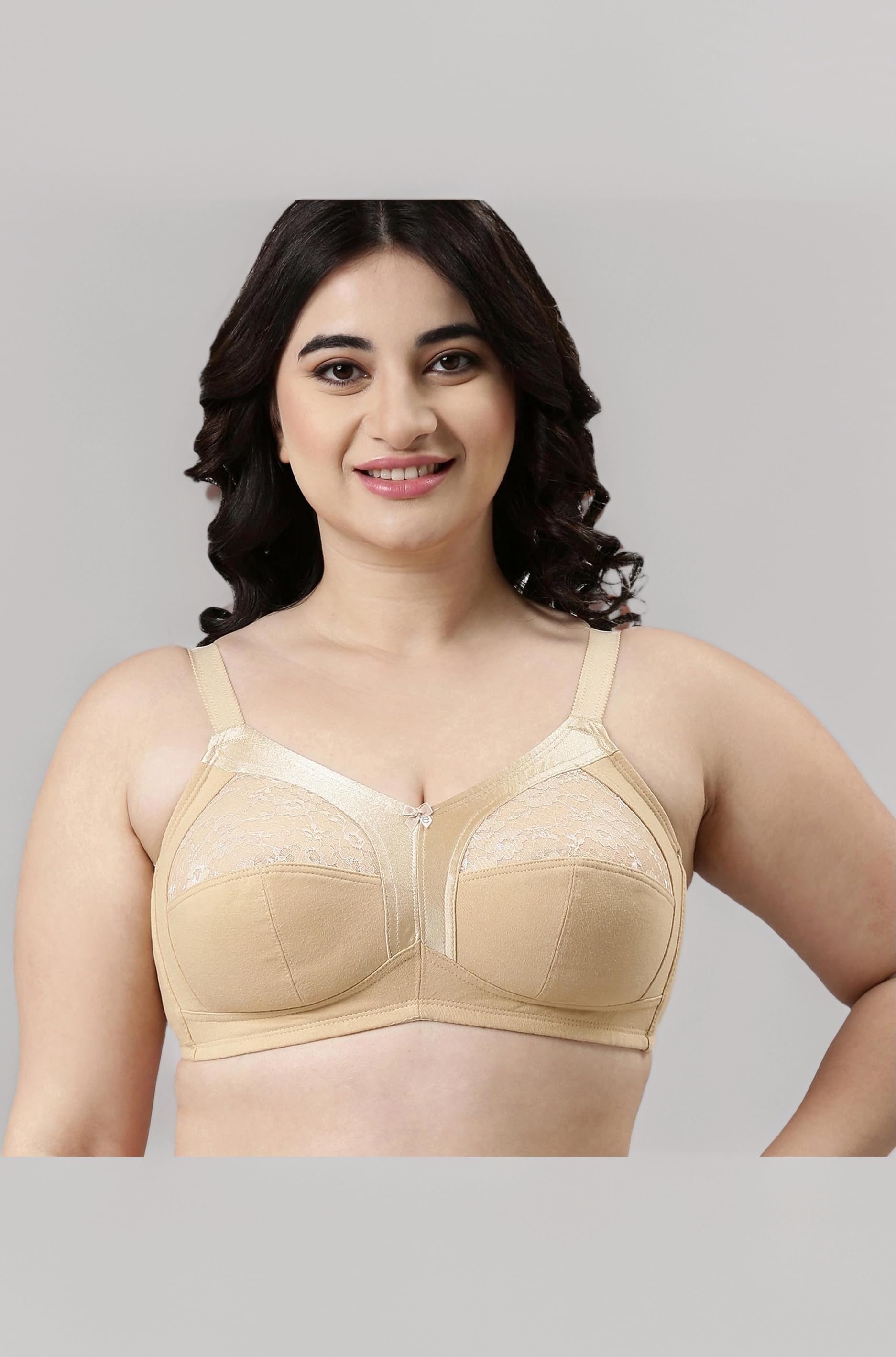 Enamor Innovations Fabcool M-Frame Side Shaper Panel Women's Cotton Everyday Bra - Non Padded, Wirefree, Full Coverage - A014 (Available in Plus Sizes)