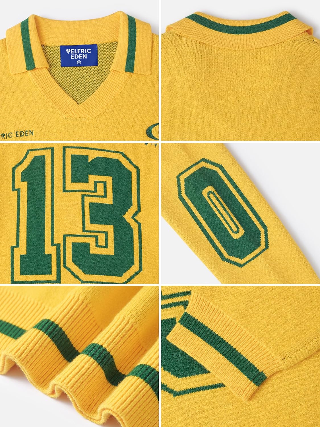 Aelfric Eden Graphic Polo Sweater Women Oversized V Neck Knit Sweaters Y2k Long Sleeve Pullover Vintage Number Sweater Tops - Image 6