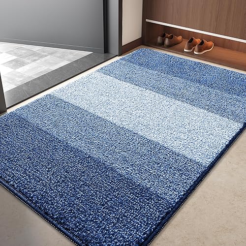 Vista 48 de Kitinjoy Tapete para puerta de interior y exterior, 48 x 32 pulgadas, antideslizante, absorbente, atrapador de suciedad, de perfil bajo, lavable