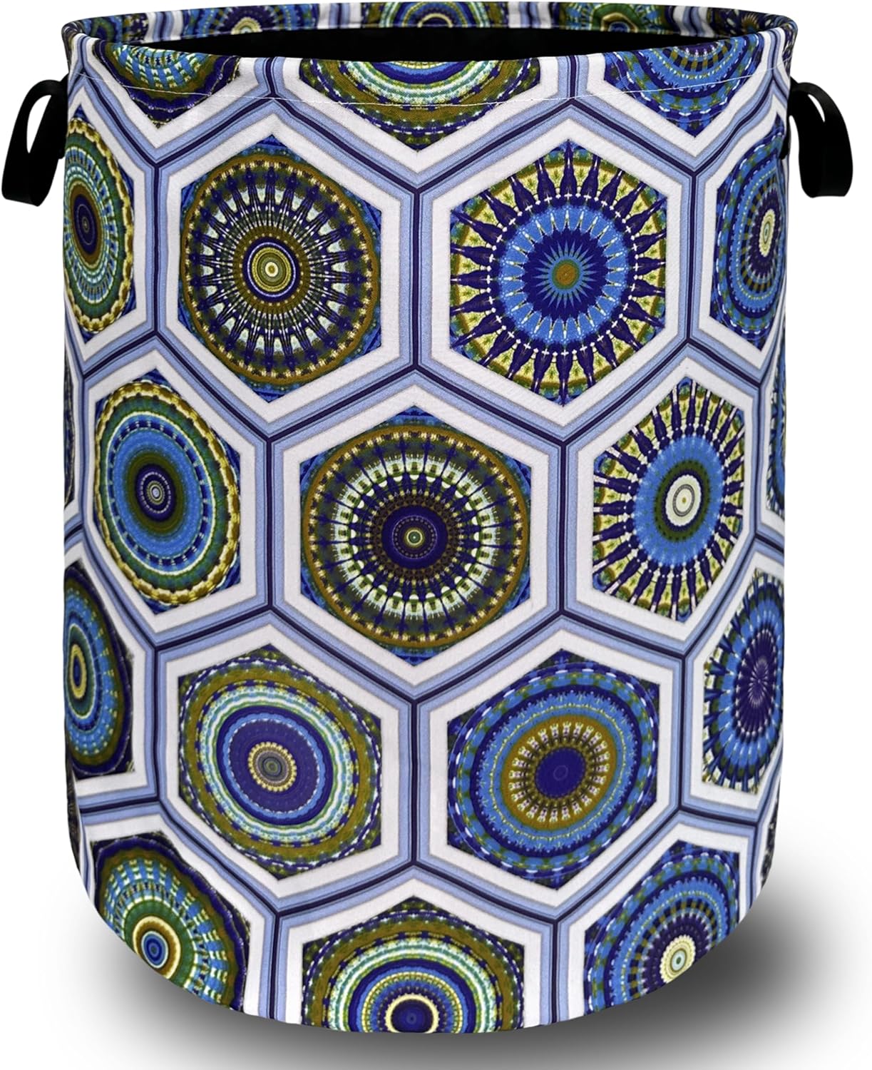 Boho Blue Green Mandala Tile Laundry Hamper Foldable With Handles Colorful Tote Bag Oxford Cloth Laundry Basket Clothes Toy Storage Bucket 18.9″ x 16.5″ For Bathroom/Laundry/Bedroom Boho Blue Green Mandala Tile Laundry Hamper Foldable With Handles Colorful Tote Bag Oxford Cloth Laundry Basket Clothes Toy Storage Bucket 18.9″ x 16.5″ For Bathroom/Laundry/Bedroom