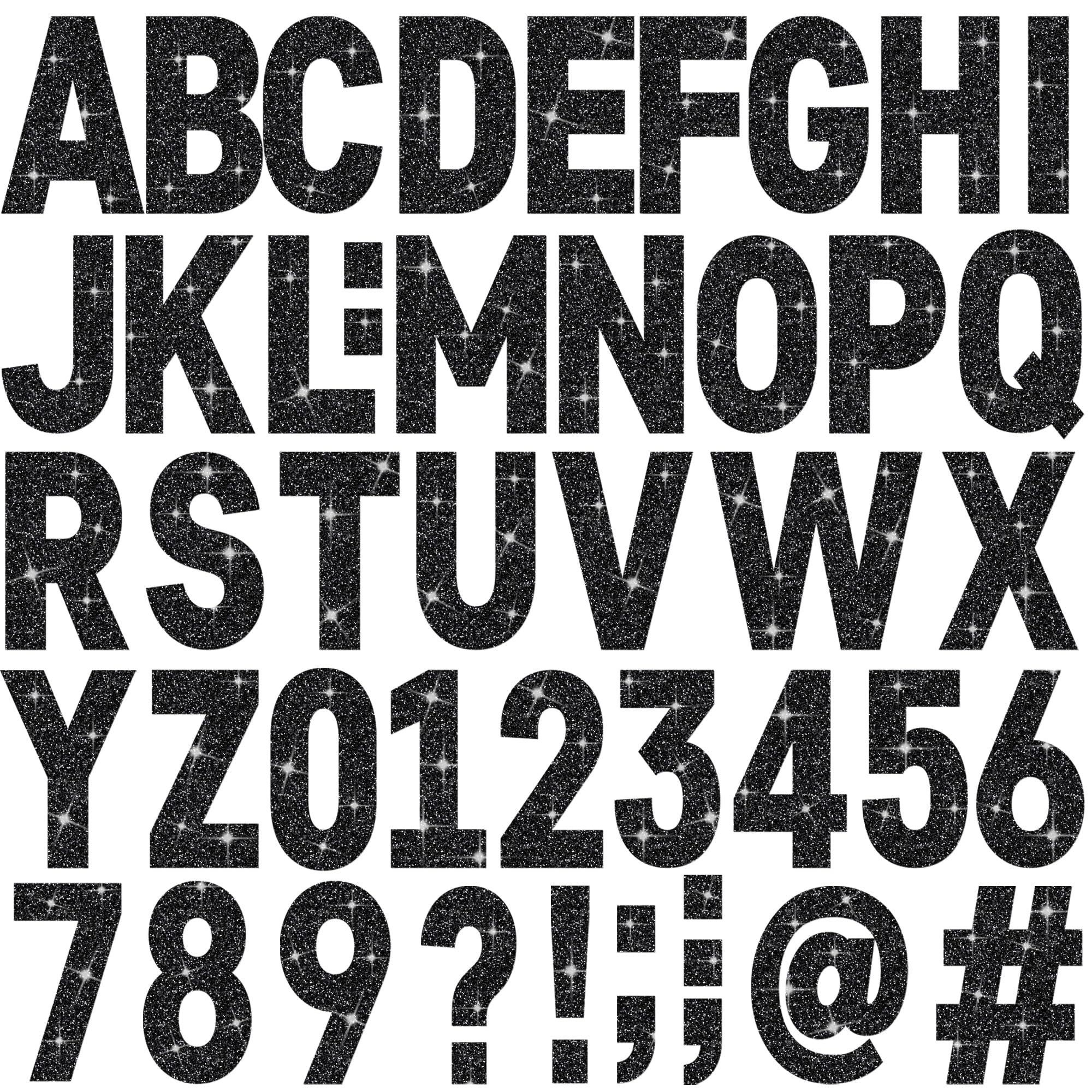 24 Sheets Large Letter Stickers Big Font Glitter Alphabet Number Stickers Self Adhesive Stick on Letters for Poster Board Bulletin Board Mailbox