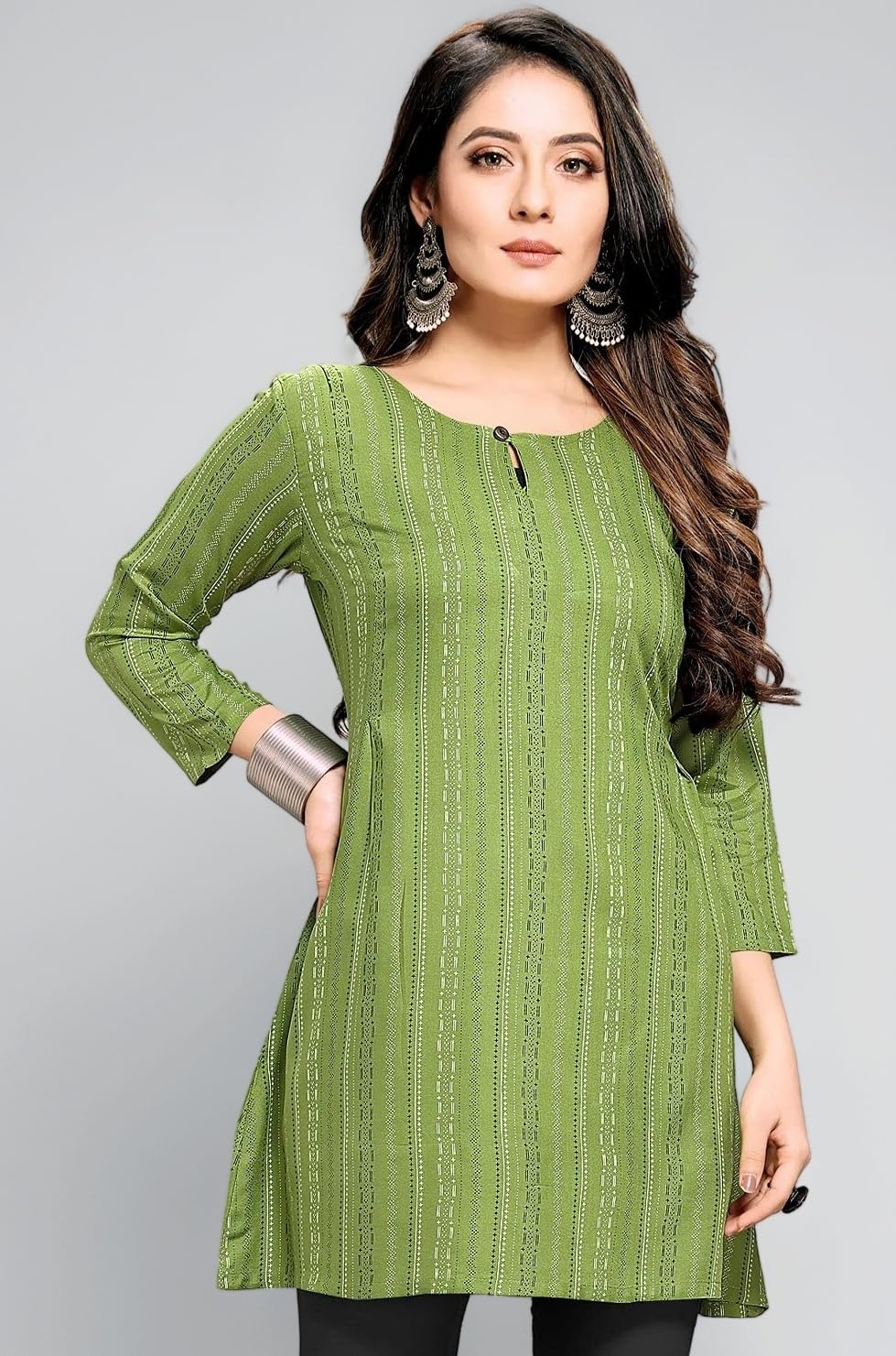 Rayon Fabric Printed Round Neck Short Kurtis for Women Top Dresses Kurti for Ladies & Girls Kurtis