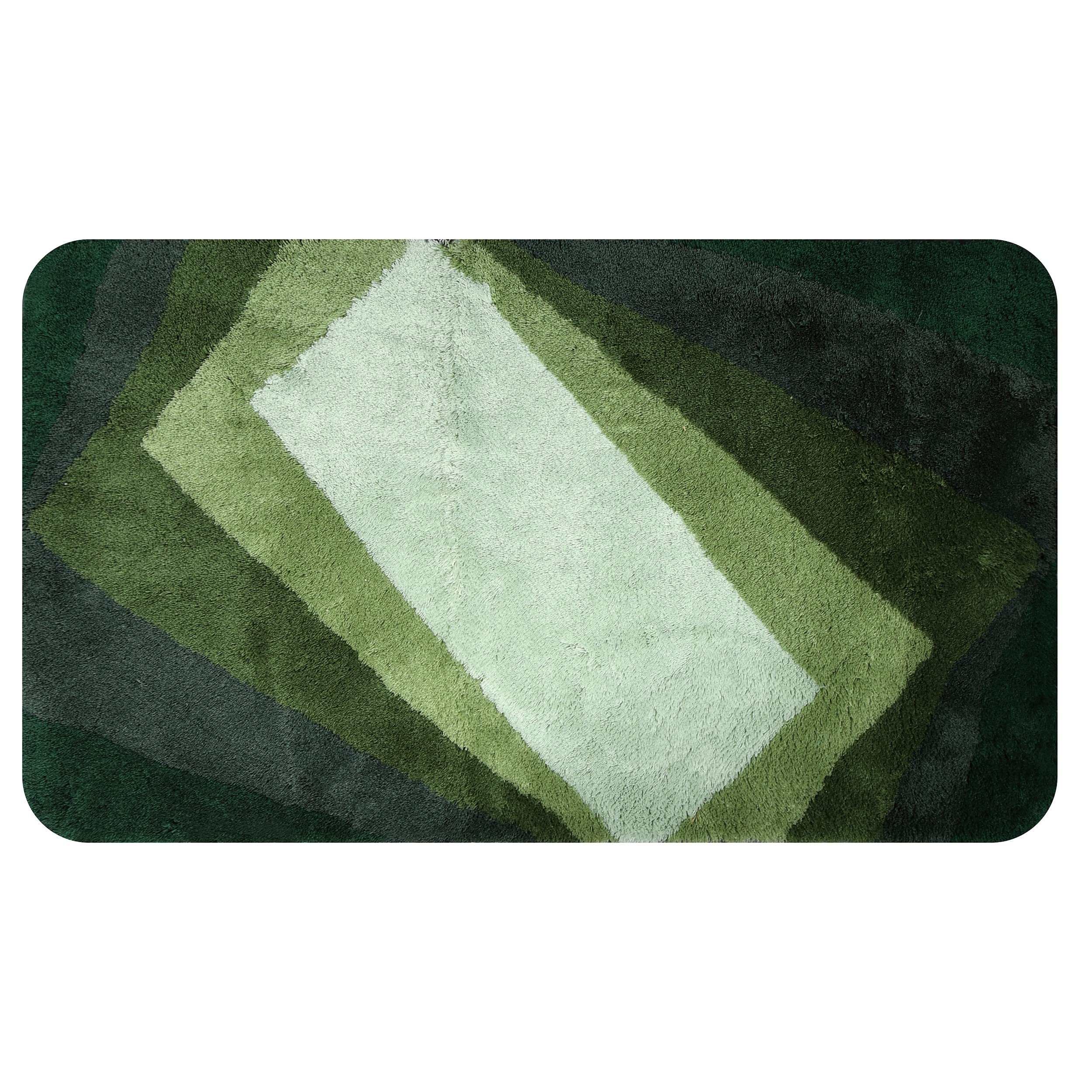Spirella Alfombrilla de baño de Pelo Largo, Suave, Antideslizante, Adecuada para calefacción por Suelo Radiante, 70 x 120 cm, Color Verde