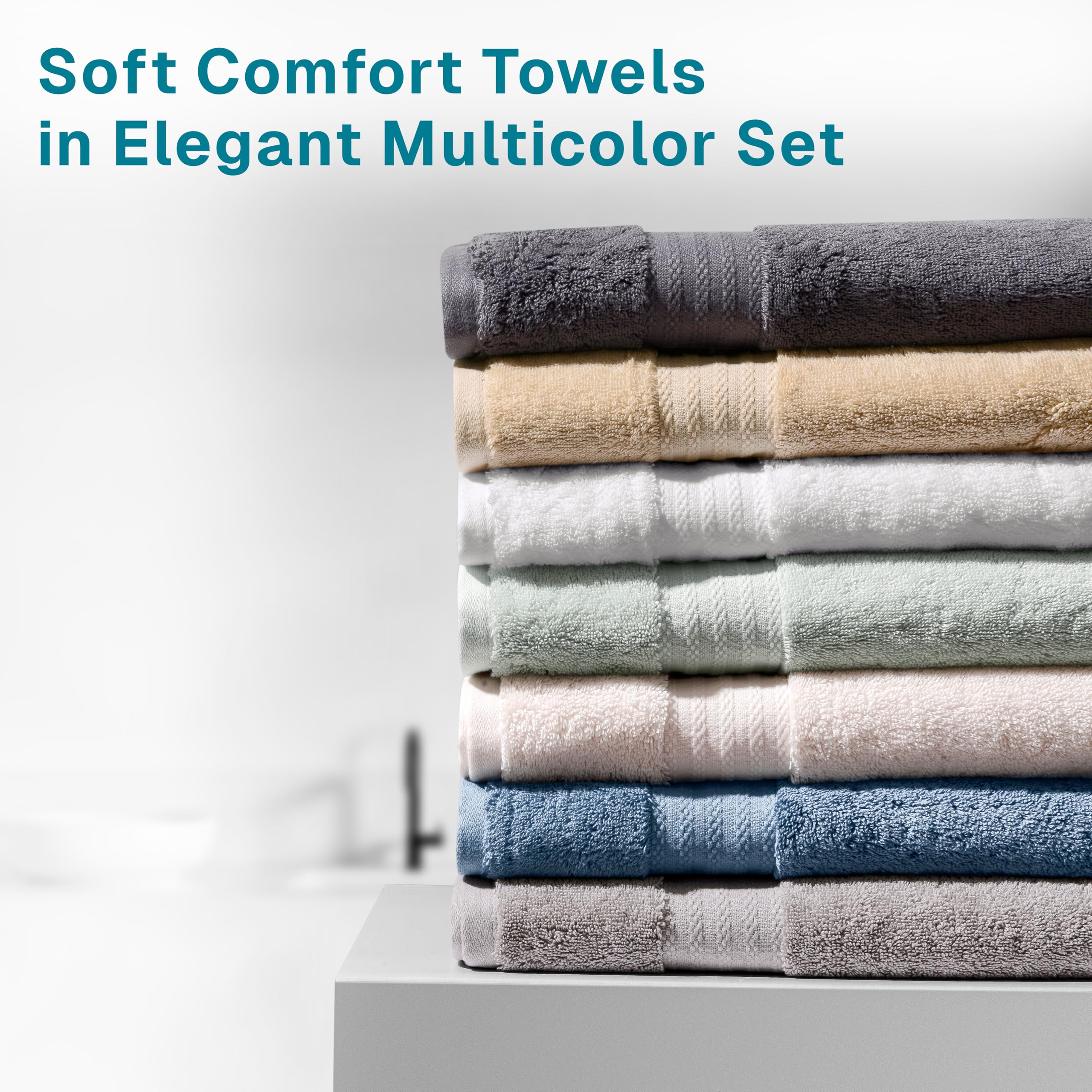 Fabdreams Lot de 6 serviettes 100 % coton bio de 700 g/m² de qualité hôtelière, pelucheuses, durables, douces pour la peau, 2 serviettes de bain, 2 essuie-mains et 2 débarbouillettes, sable