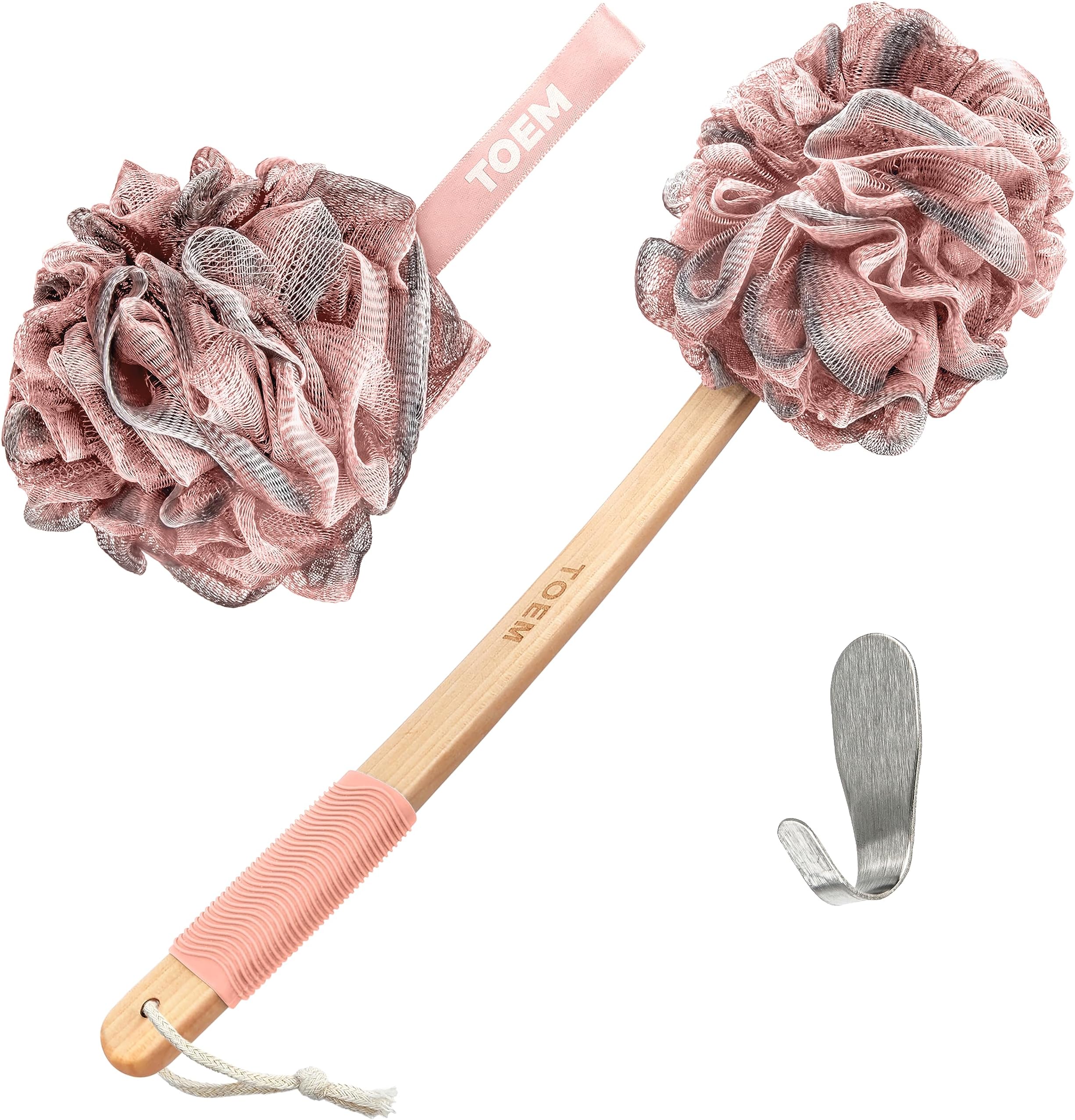 Amazon.com: Toem Loofah Back Scrubber for Shower | Bamboo Charcoal ...