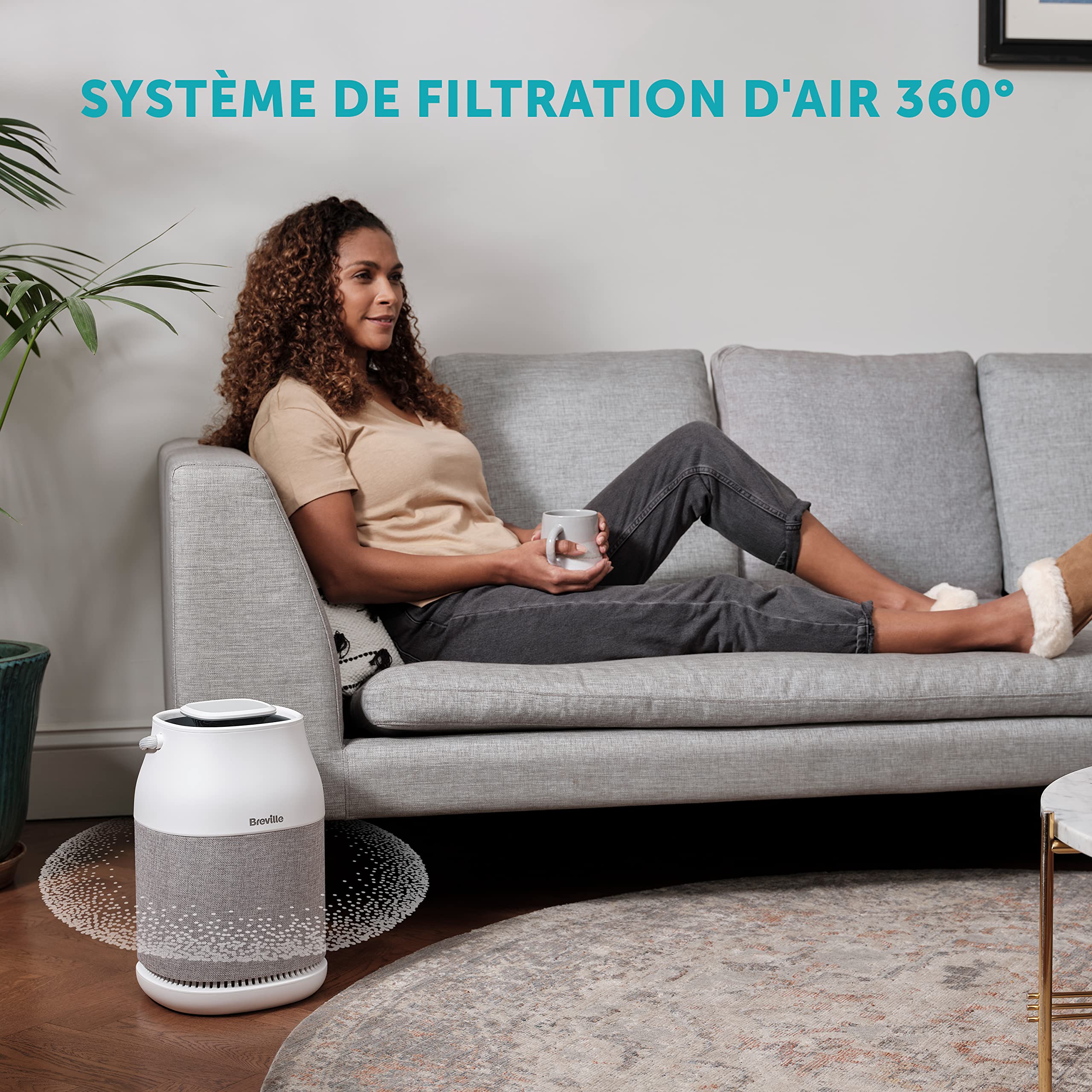 BREVILLE 360° Filtre 3-en-1 True HEPA H13 Pour Purificateur D’Air , Élimine jusqu’à 99.97 % Des Poussières, Fumées, Pollens, Etc