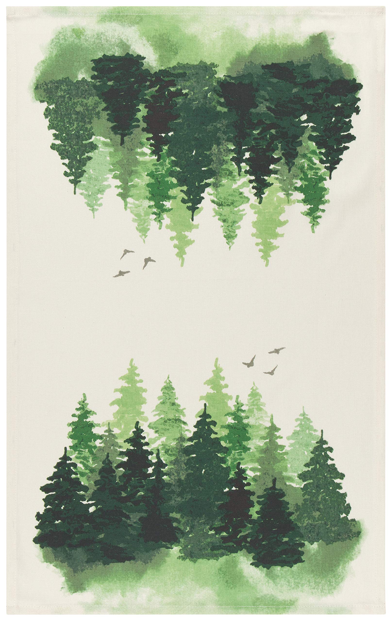Now Designs Woods Tea Printed and Woven Kitchen Towels, Set of 2