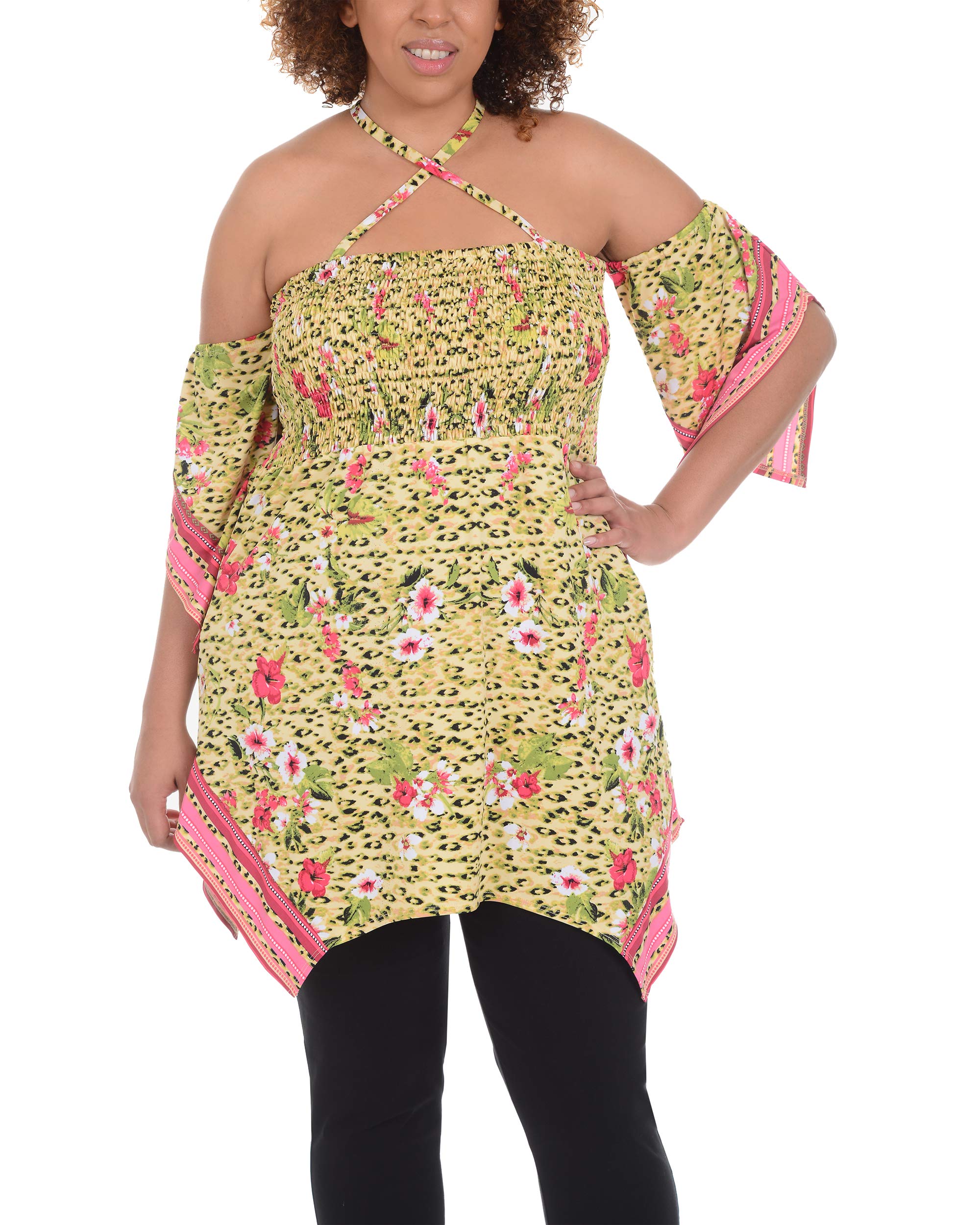 Plus Size Halter Neck Off The Shoulder Top