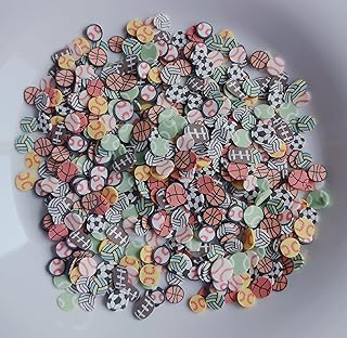 15g Sports Balls Polymer Clay Slices 5mm KRUPOVIUS, Sports Ball Decorations, Baseball DIY Craft Supplies, Ideal for Nail Art, Slime, Resin, and Sporty Decor.