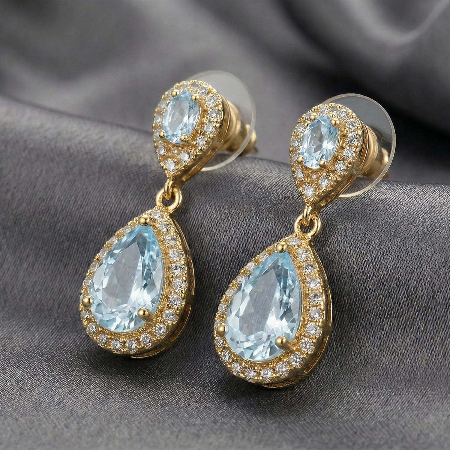 Mariell Cubic Zirconia Crystal Teardrop Dangle Bridal and Wedding Earrings, CZ Jewelry for Brides, Bridesmaids, Homecoming, Prom and Dressy Everyday Wear image 2