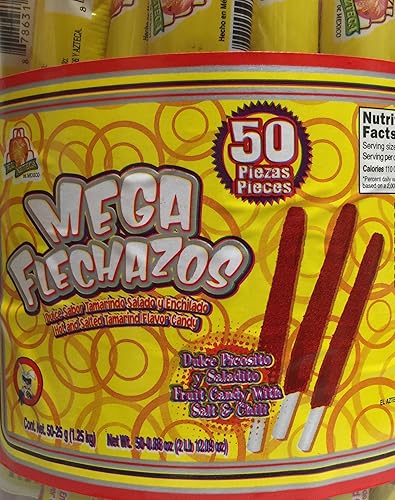 Miniatura 2 de El Azteca Mega Flechazos dulce sabor tamarindo salado y enchilado, 50 unidades