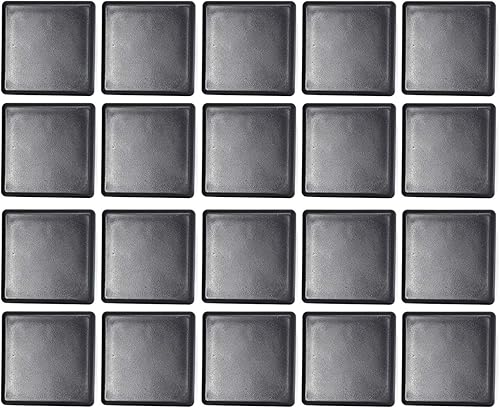 Tapa cuadrada negra de plástico de 4 x 4 pulgadas, tapón de acabado, tapa de extremo de tubo de tubo, universal para silla duradera (20)