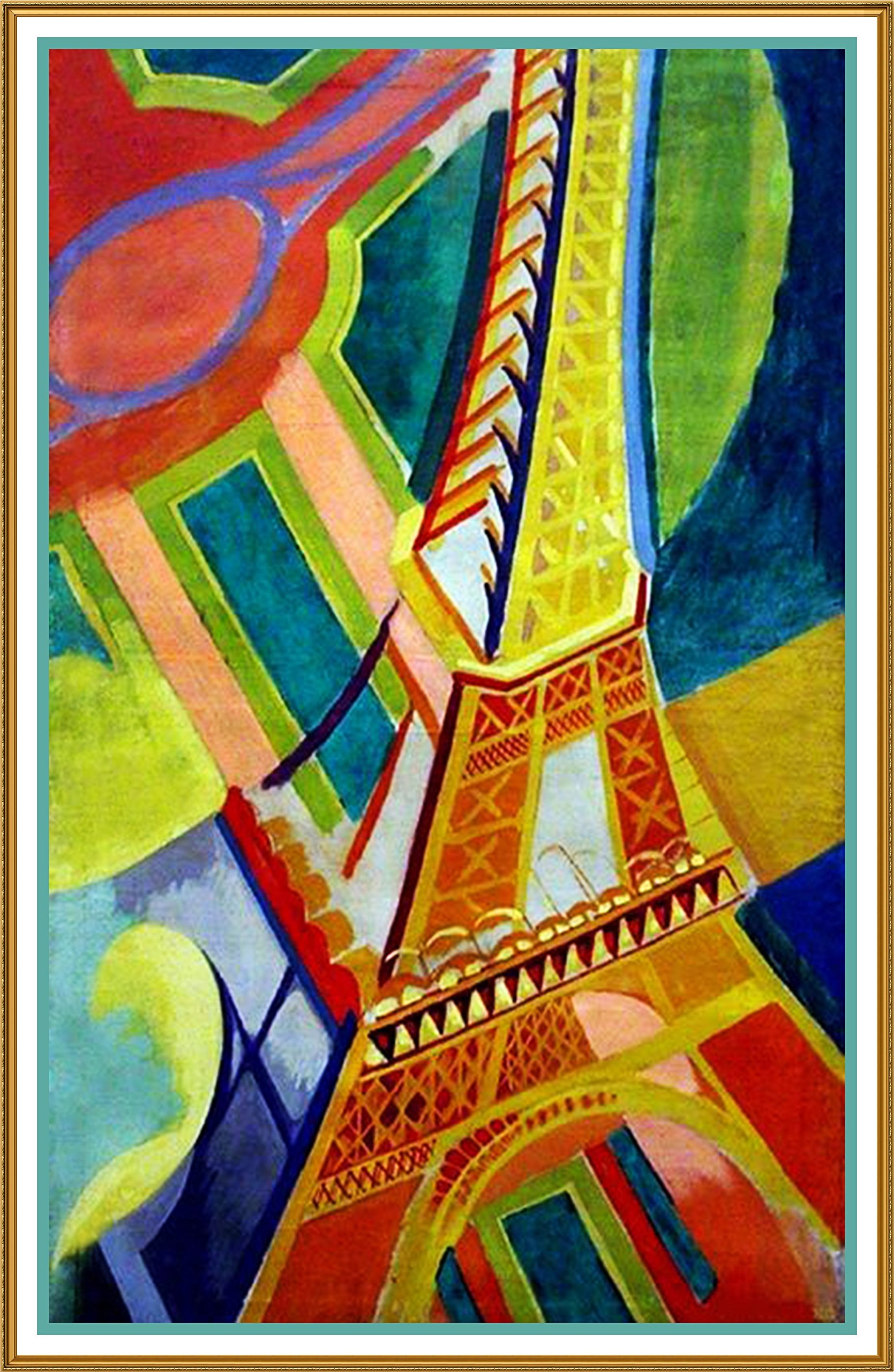 Orenco Originals The Eiffel Tower Geometric Cubism Artist Robert Delaunay Counted Cross Stitch Pattern