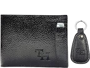 Tanned Hides - Genuine Leather Designer Wallet with Attractive Leather Key Chain - Export Quality - Special Price ONLY On Amazon