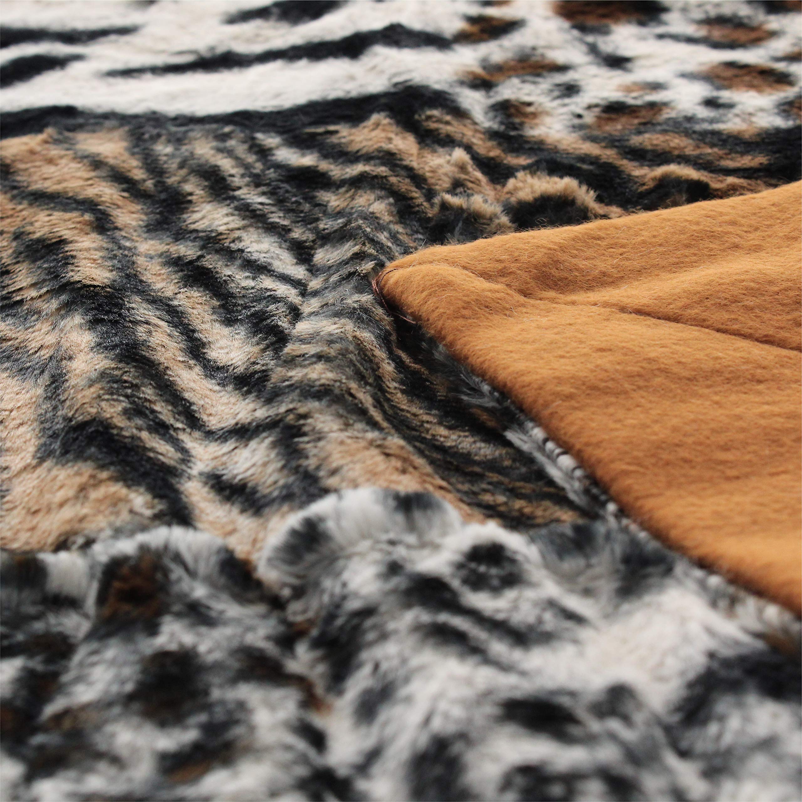 Mayssa Coperta maculata in pile Animalier Zebrato Tigrato Leopardato plaid 130x160 cm (Animalier)