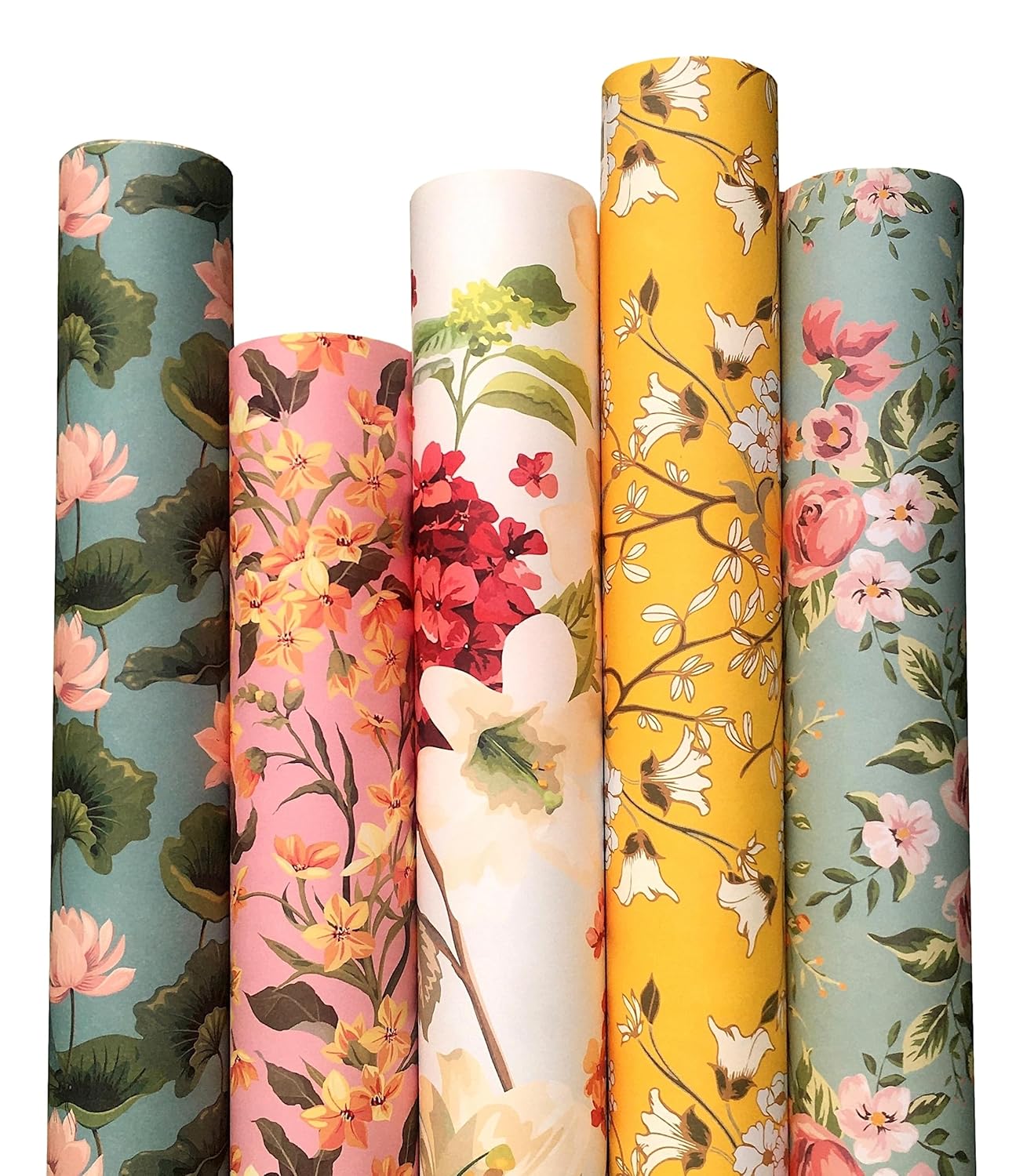 Aakar Pack of 5 Multicolor Floral Gift Wrapping Paper Sheets | 29 x 19 Inches | Matt Finish | 90 GSM Sheets | Ideal for Home Decor, Birthday, Wedding, Anniversary, Christmas & Festive Occasions Aakar Pack of 5 Multicolor Floral Gift Wrapping Paper Sheets | 29 x 19 Inches | Matt Finish | 90 GSM Sheets | Ideal for Home Decor, Birthday, Wedding, Anniversary, Christmas & Festive Occasions