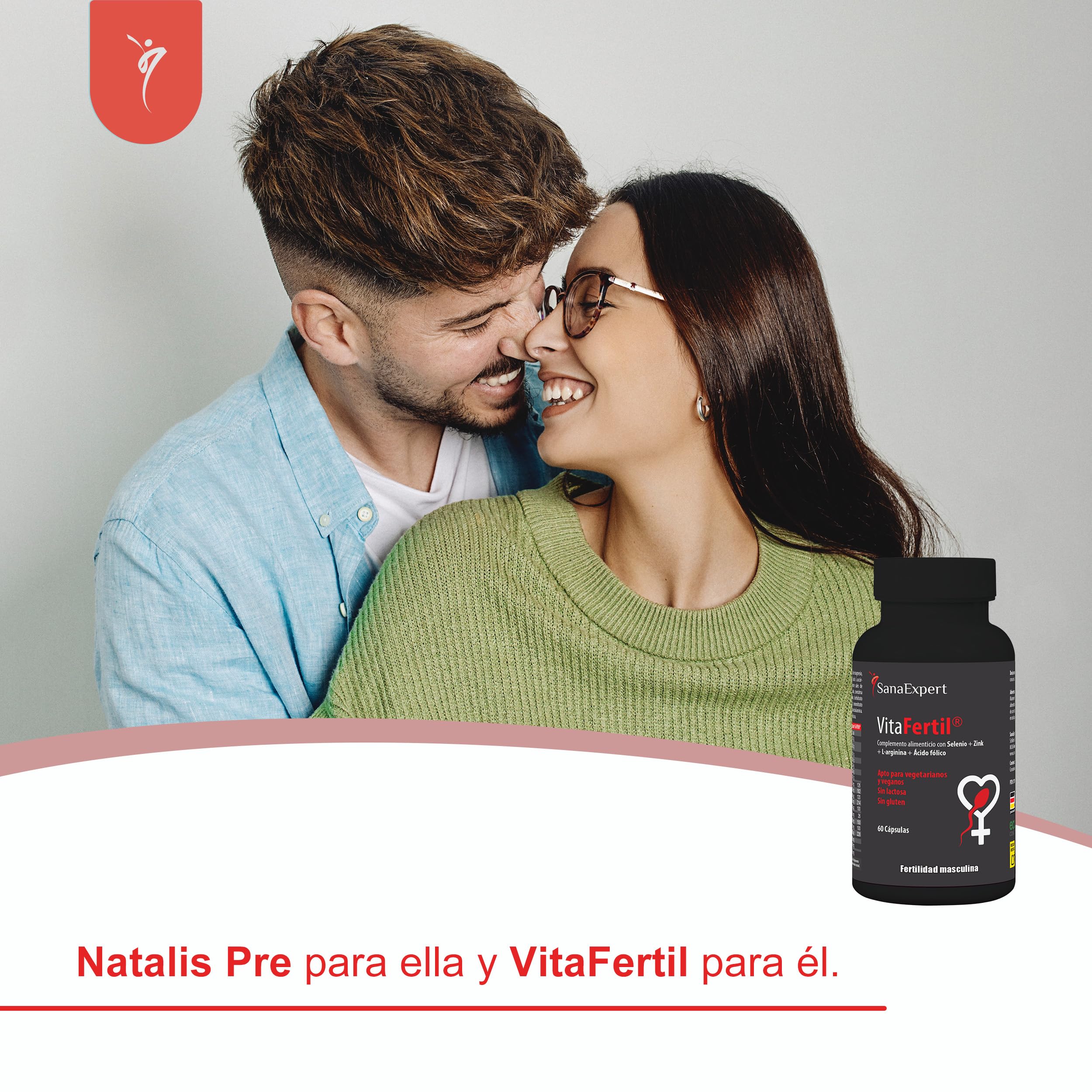 SanaExpert VitaFertil – Complemento Nutricional para Hombres – Con L-arginina, Zinc y Vitaminas Esenciales – 60 Cápsulas – Fabricado en Alemania