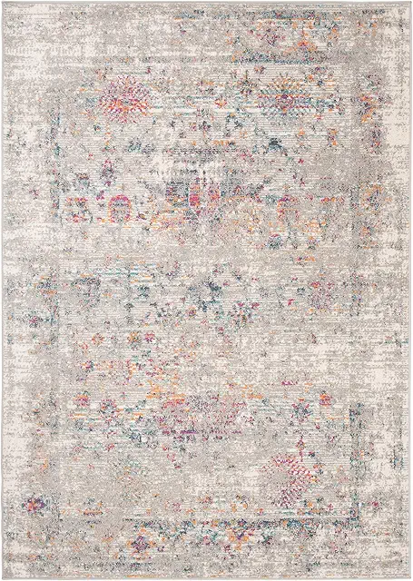 Modern Vintage Oriental Pattern Carpet - Grey 240x330cm OEKO-TEX Certified Rug