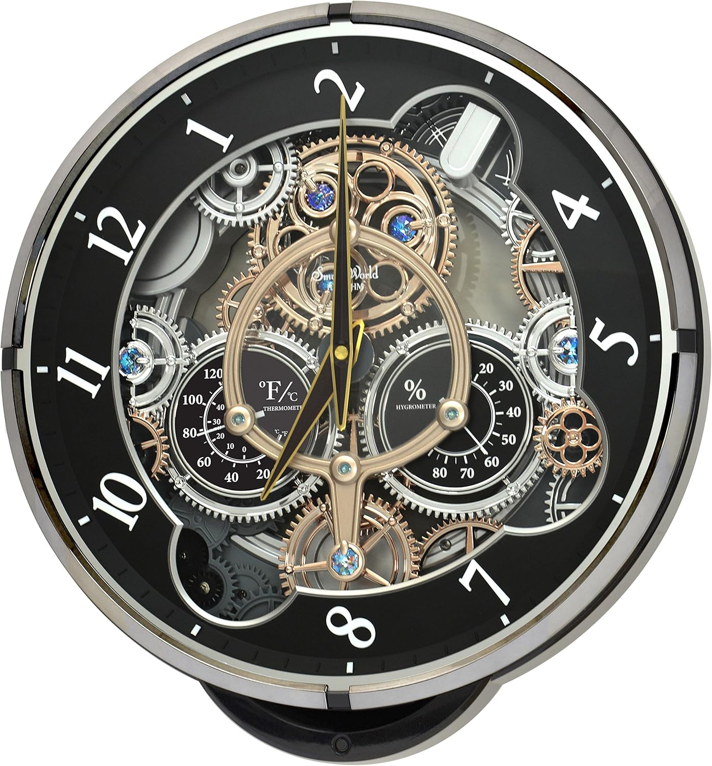 Home & Kitchen Home Woodgrain Rhythm Clocks Widget Magic Motion Clock