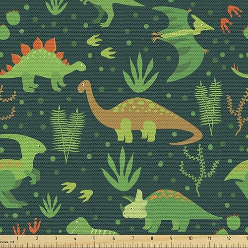 Miniatura 126 de Lunarable - Tela japonesa por yarda, Geishas con paraguas de papel y abanico en un fondo en escala de grises, tela decorativa para tapicería y Beige