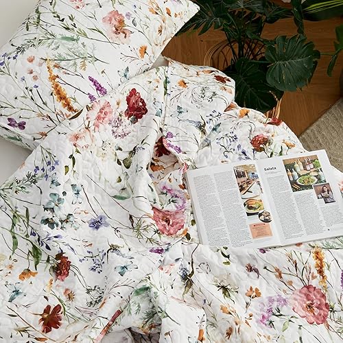 Miniatura 6 de Juego de colcha reversible tamaño individual, colcha de verano oceánico, juego de ropa de cama de microfibra ligera a rayas