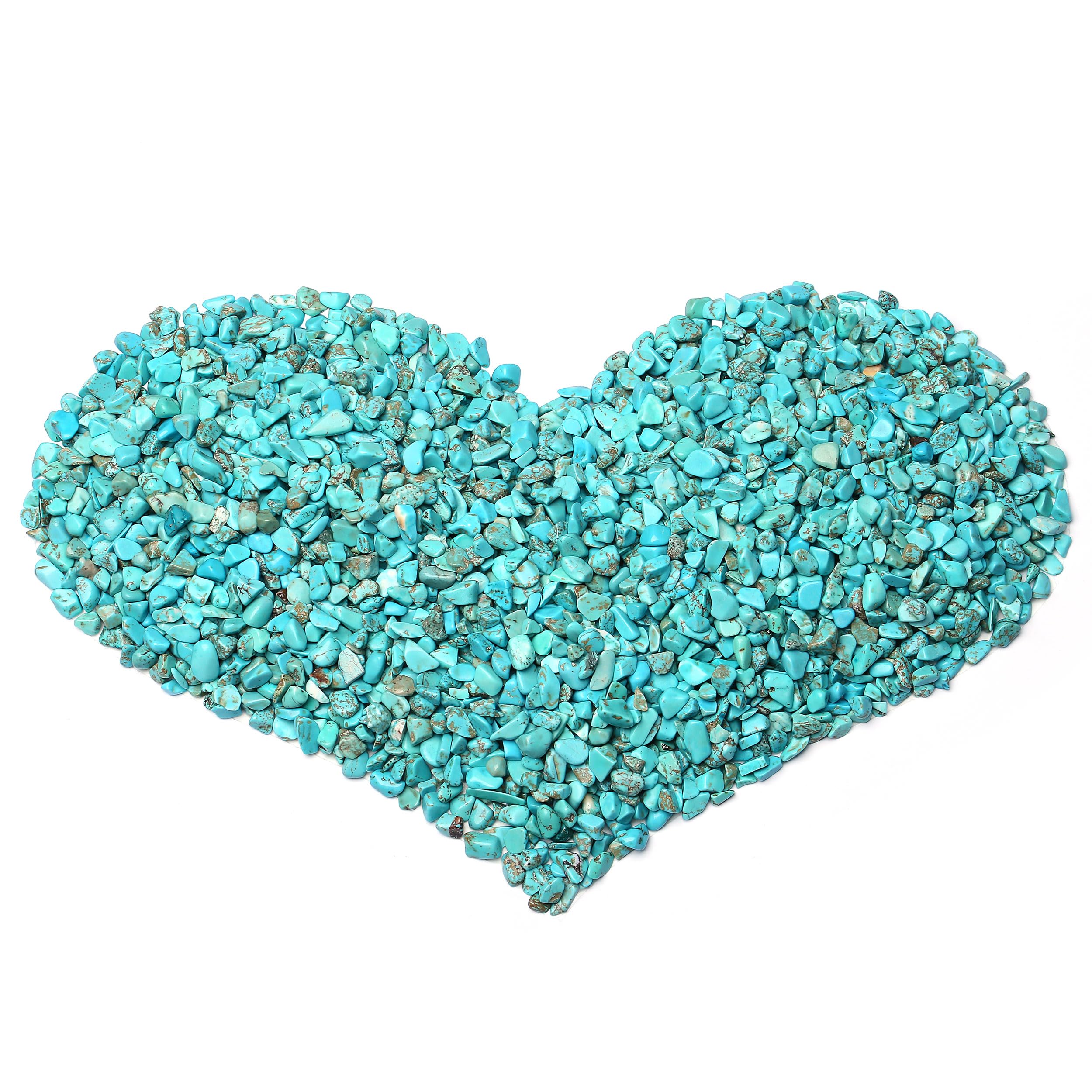 MAIBAOTA Natural Green Turquoise Stone Chips Bulk Small Tumbled Stones Crushed Pieces Decorative Stones for Vase Filler, Bottles, Crafts