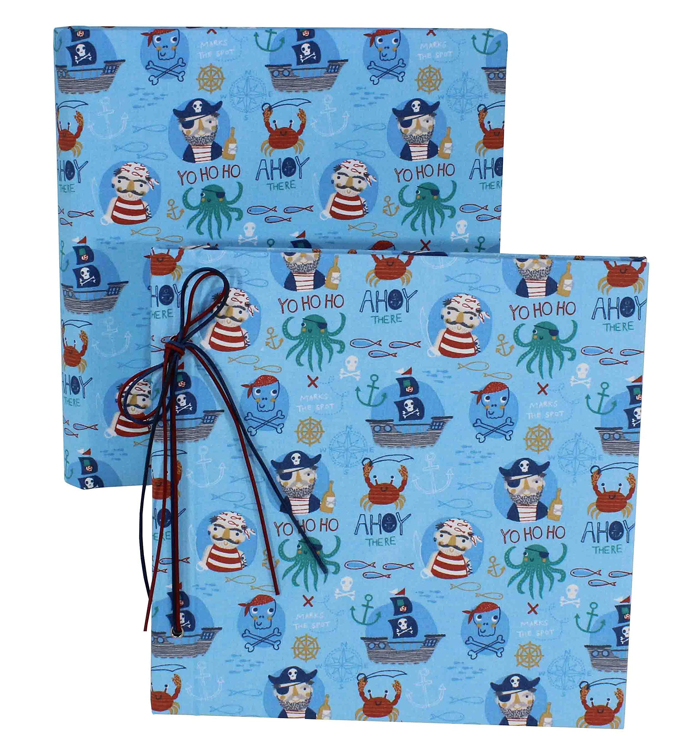 Álbum de fotos infantil Ahoi con cubierta de tela de algodón y cordón