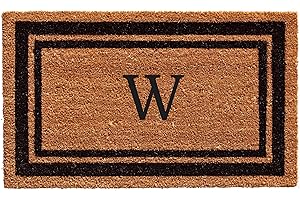 Calloway Mills Personalized Monogrammed W Doormat, 24 inch x 36 inch, Black Trim