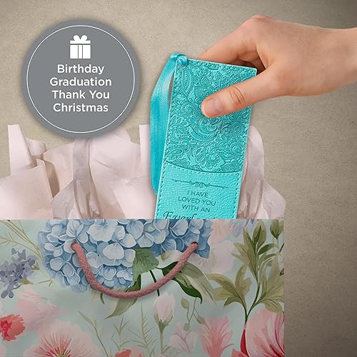 Miniatura 127 de Christian Art Gifts - Separador de piel sintética con cinta de satén y verso bíblico inspirador para mujeres y hombres, Marrón - Proverbios 31 Mujer