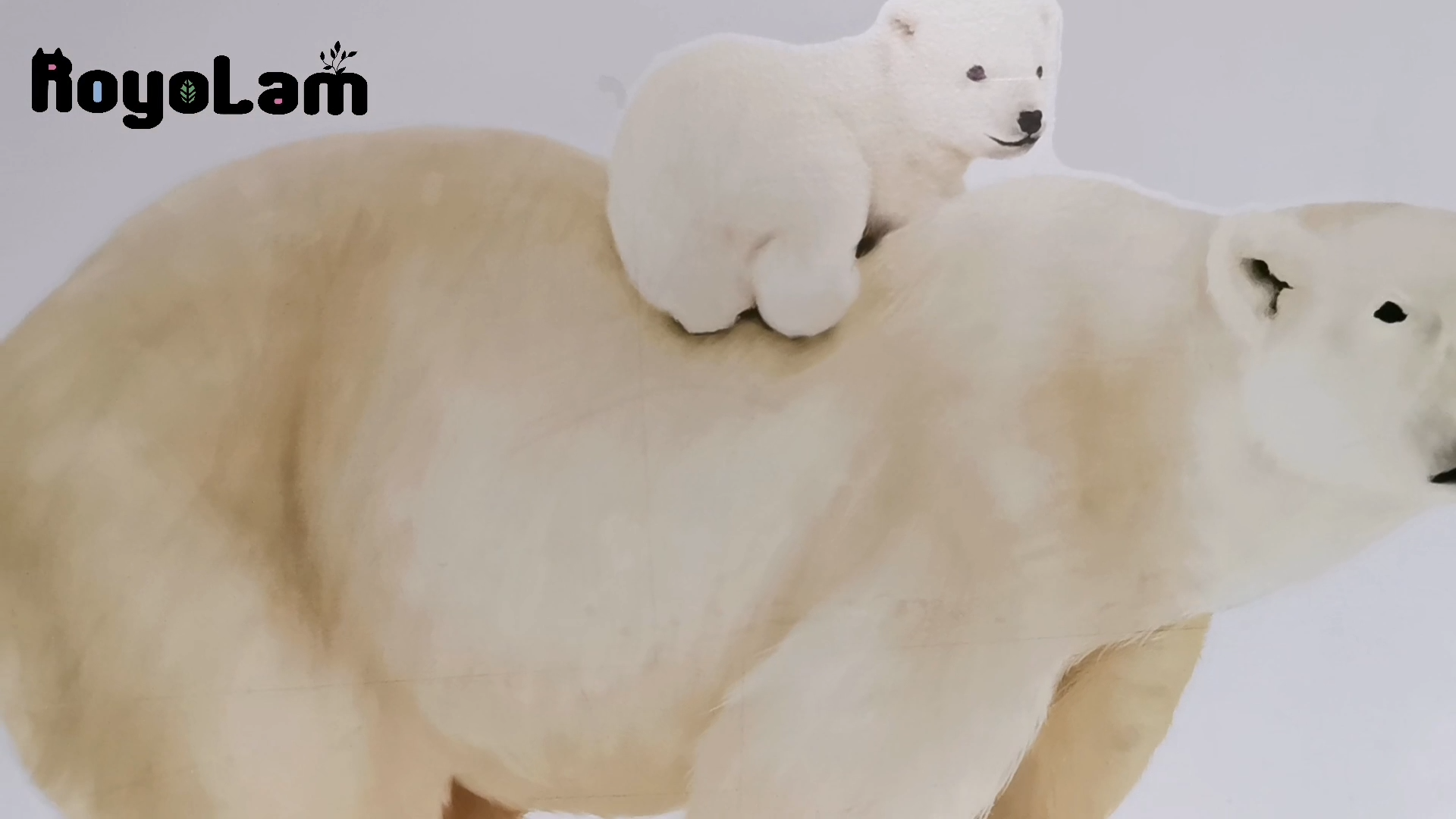 Vinilo decorativo oso polar con su cría para pared miniatura 7