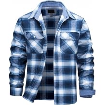 TACVASEN Mens Flannel Shirts Long Sleeve Cotton Button Down Plaid Shirt