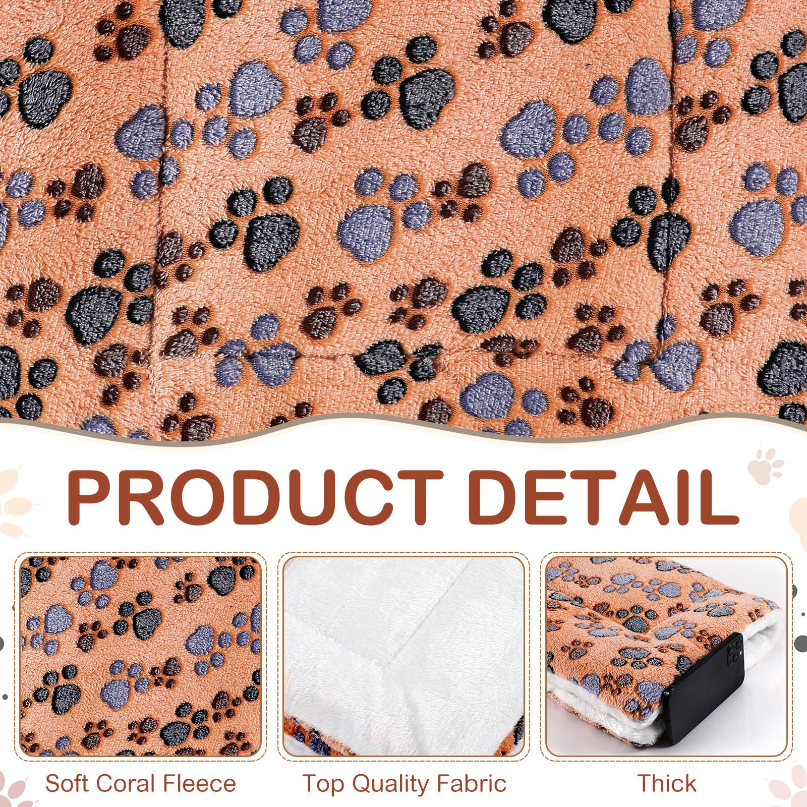Lot de 4 Tapis de lit Ultra Doux pour Chien et Chat avec imprimés Mignons – Tapis réversible en Polaire Confortable et Lavable – Lit épais pour Hamster, Cochon d'Inde – Lit pour Animaux de Compagnie